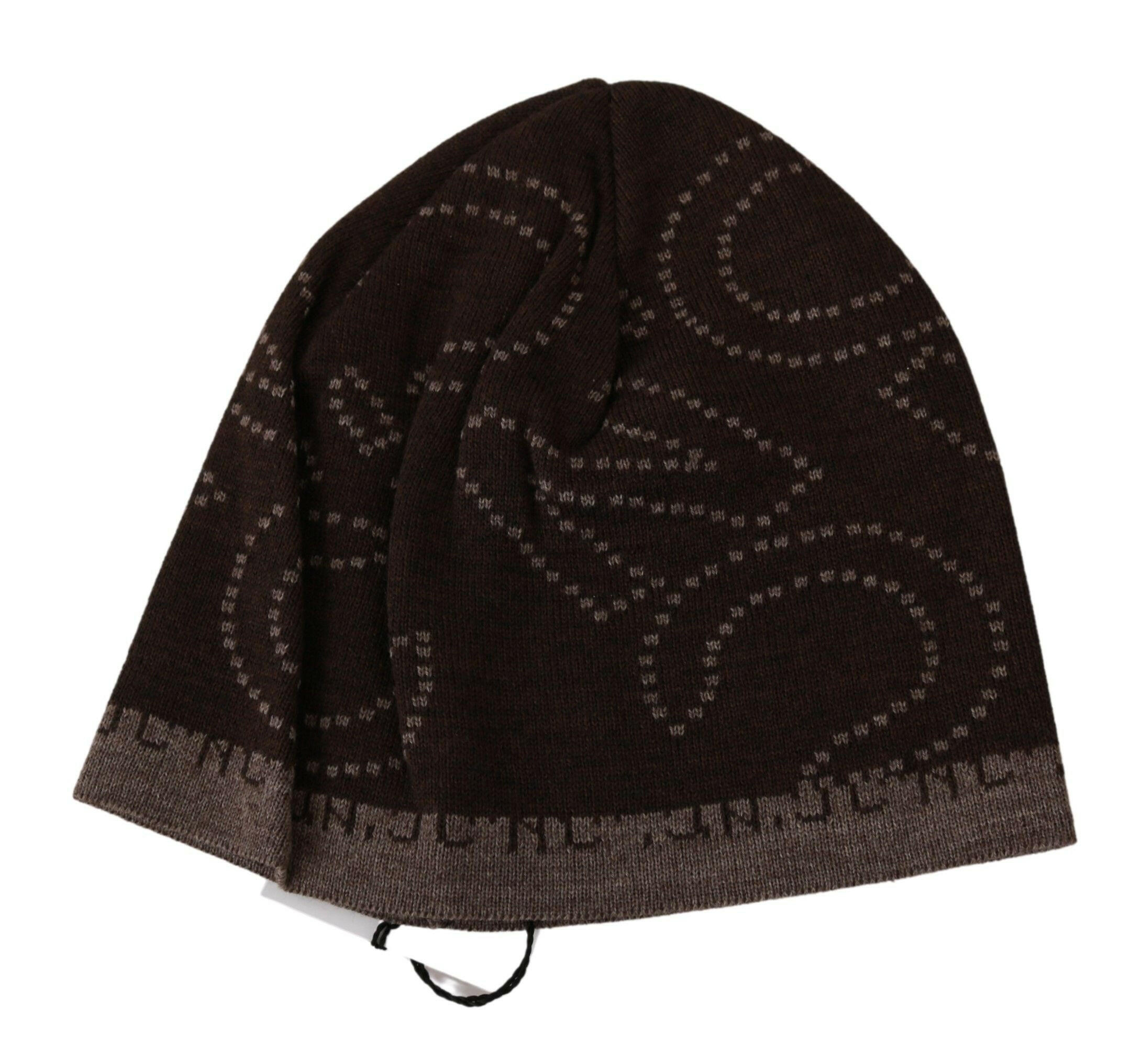 Costume National Beanie Brown Wool Blend Branded Hat -   -  Costume National.