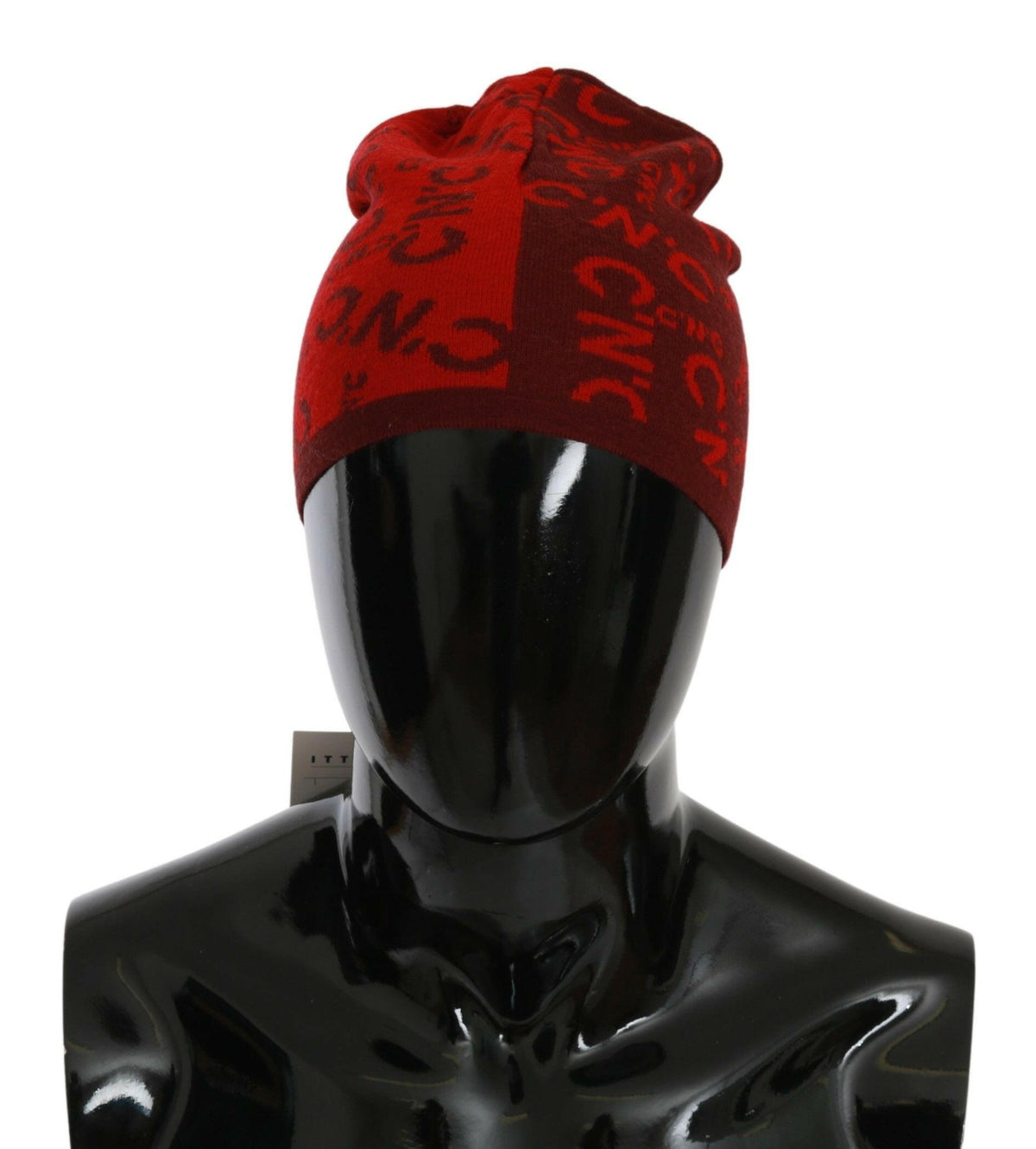 Costume National Red Wool Blend Branded Beanie Hat -   -  Costume National.