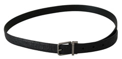 Dolce & Gabbana Black Exotic Skin Pattern Silver Buckle Belt -   -  Dolce & Gabbana.