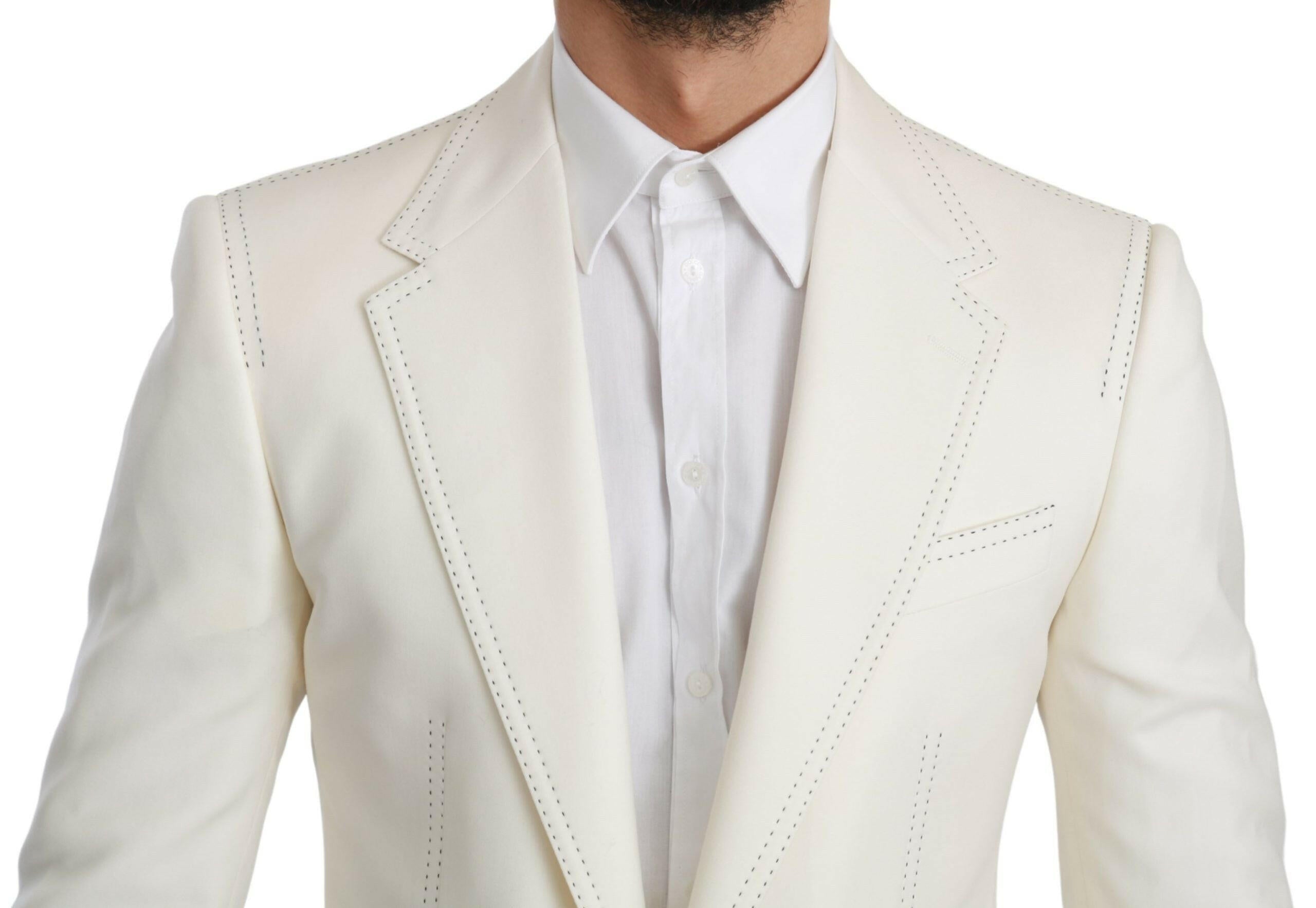 Dolce & Gabbana SICILIA Cream Single Breasted Formal Blazer -   -  Dolce & Gabbana.