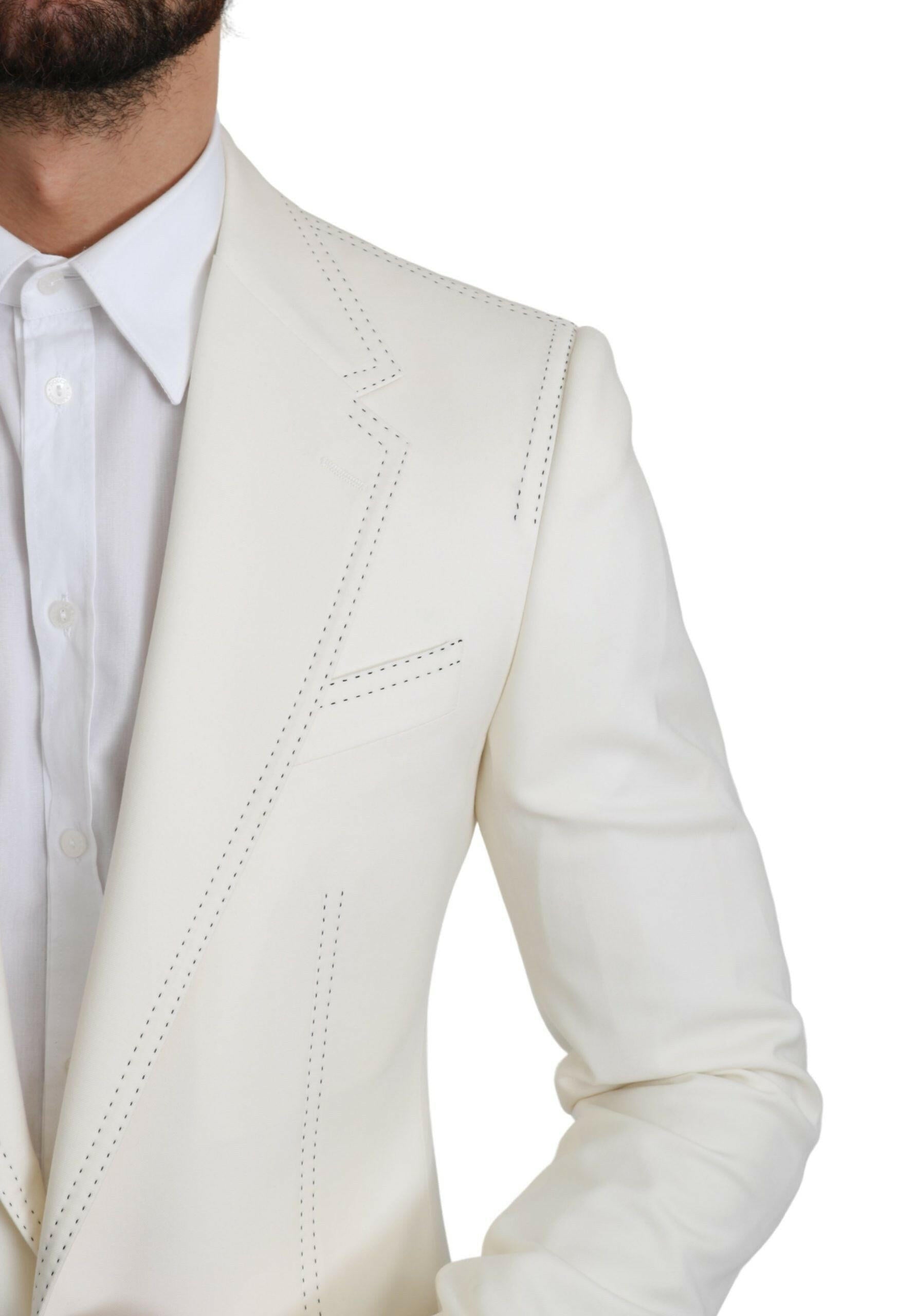 Dolce & Gabbana SICILIA Cream Single Breasted Formal Blazer -   -  Dolce & Gabbana.