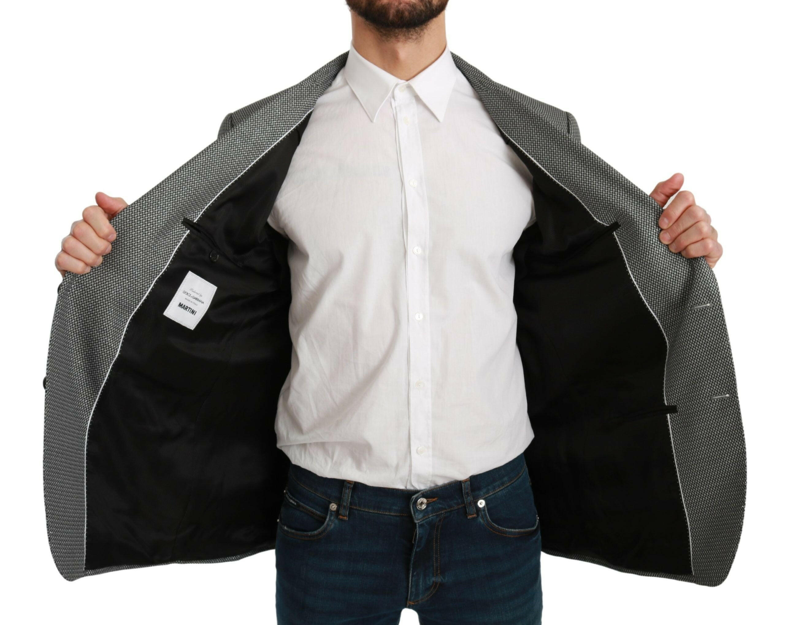 Dolce & Gabbana Gray Slim Fit Formal MARTINI Blazer -   -  Dolce & Gabbana.