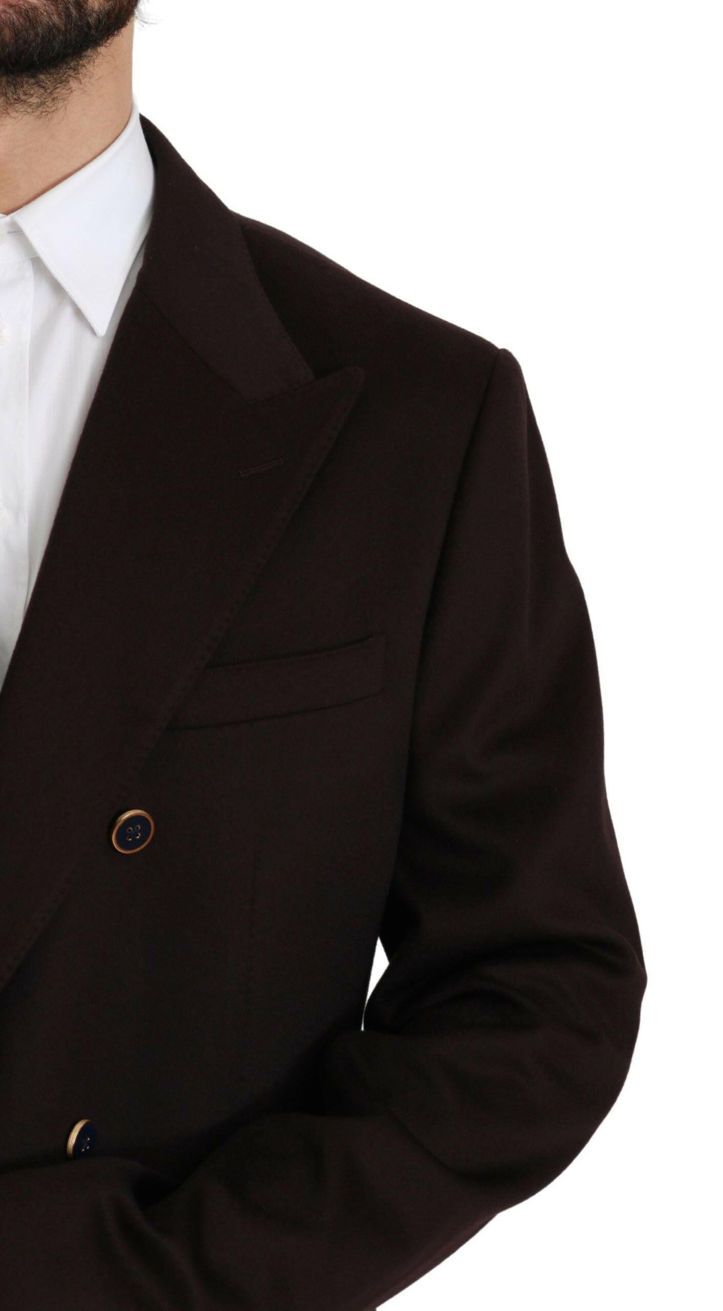 Dolce & Gabbana Bordeaux Cashmere Coat TAORMINA Blazer -   -  Dolce & Gabbana.