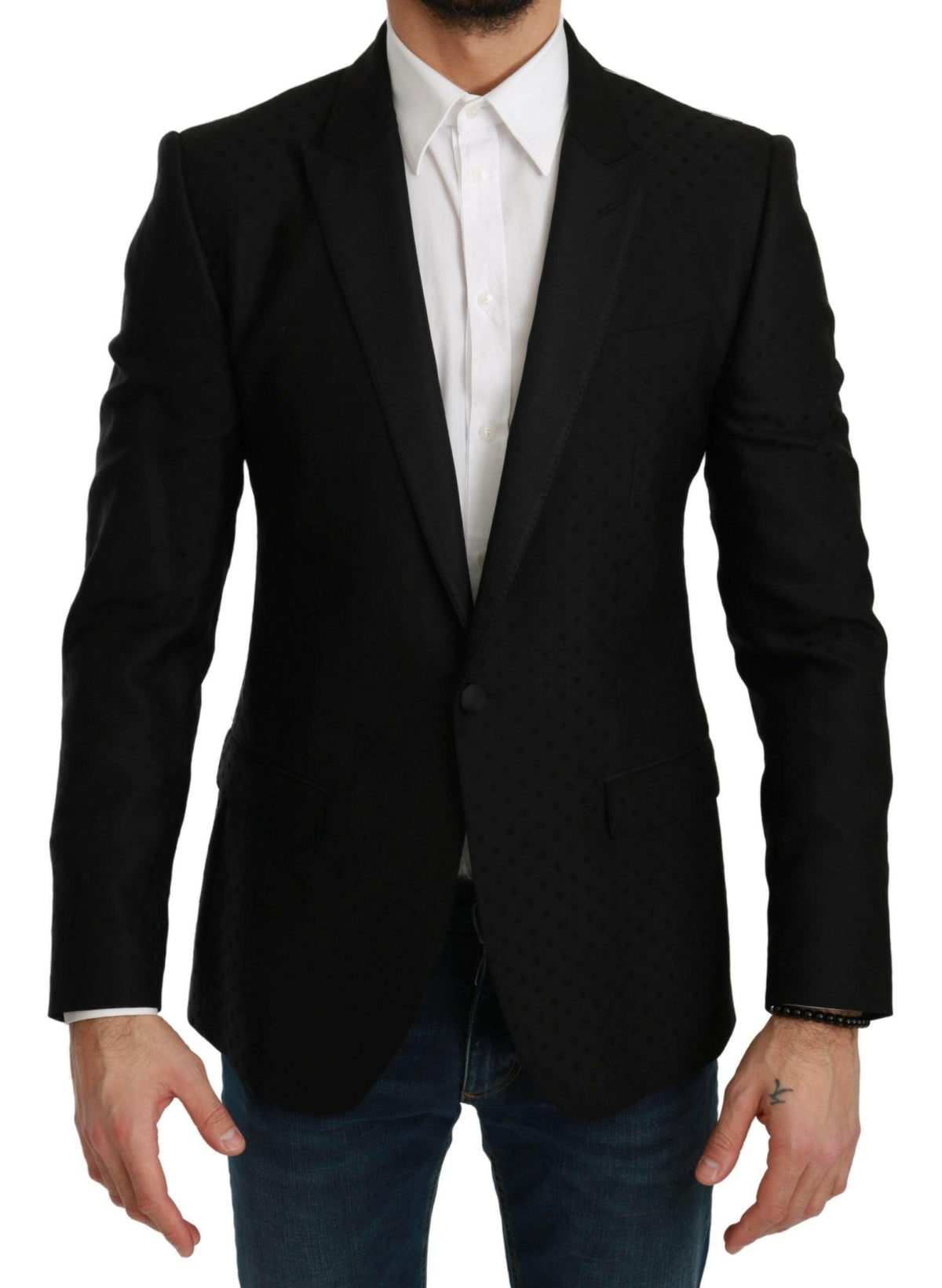 Dolce & Gabbana Black Slim Fit Coat Jacket MARTINI Blazer -   -  Dolce & Gabbana.