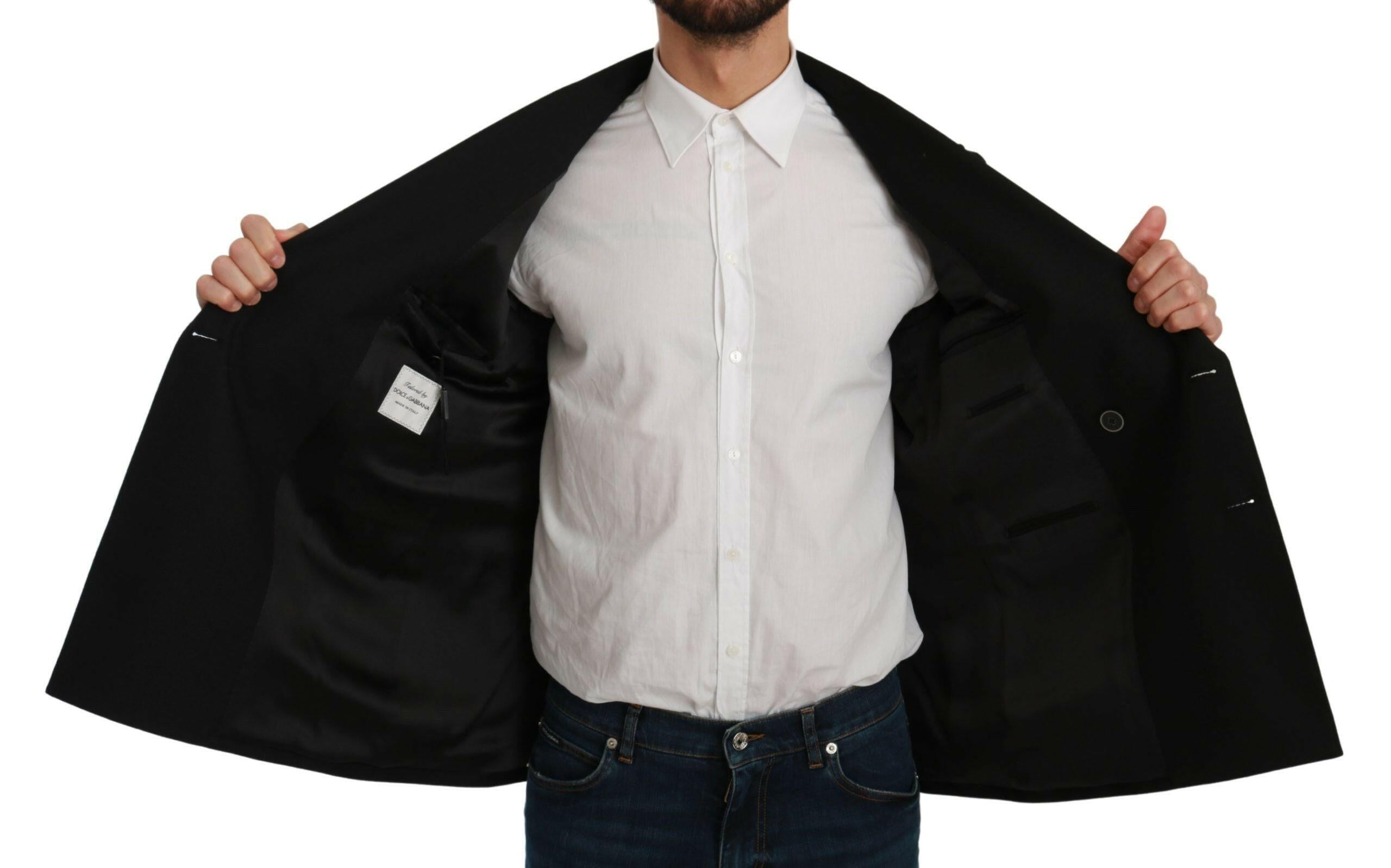 Dolce & Gabbana Black Slim Fit Jacket Coat Wool Blazer -   -  Dolce & Gabbana.