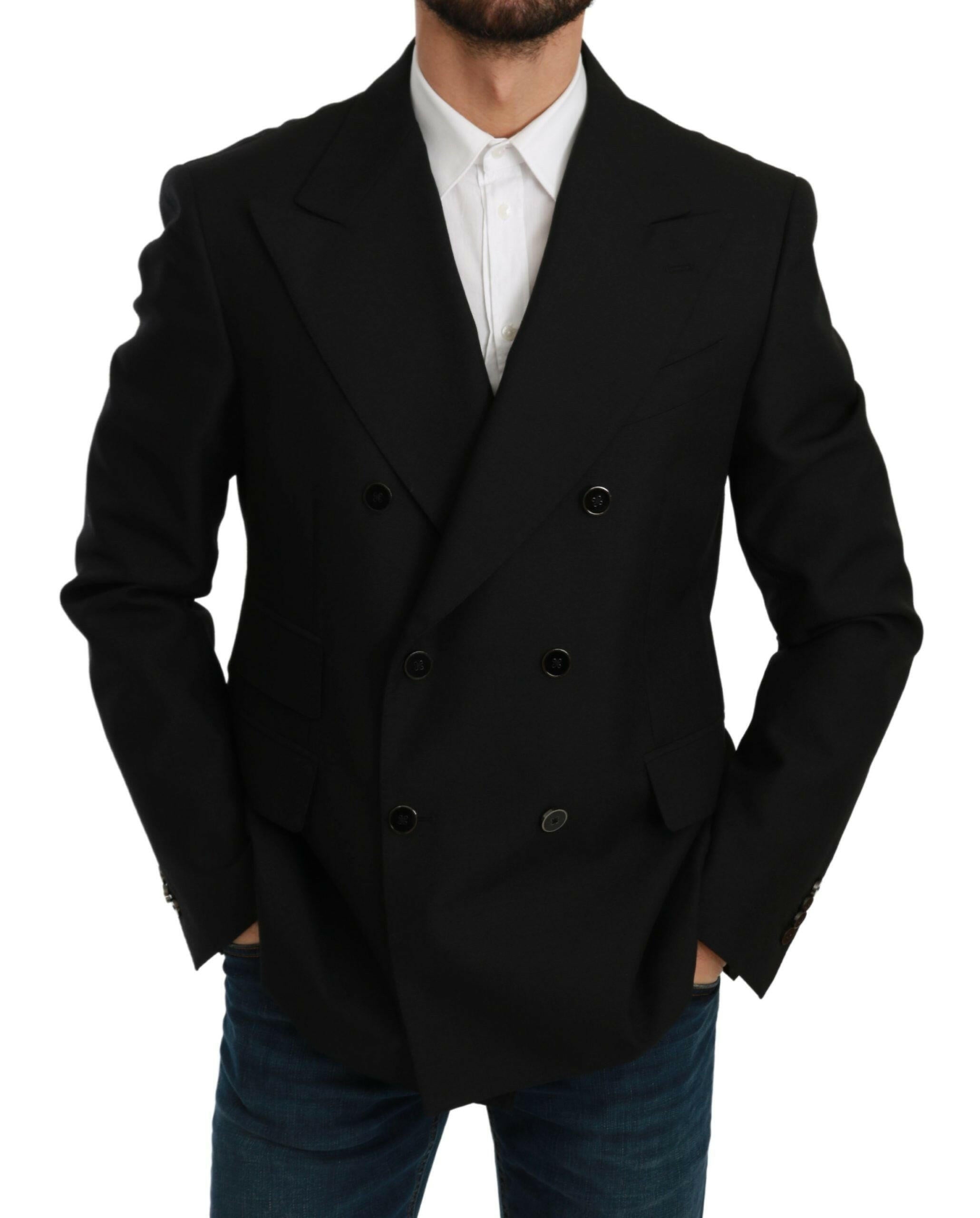 Dolce & Gabbana Black Slim Fit Jacket Coat Wool Blazer -   -  Dolce & Gabbana.