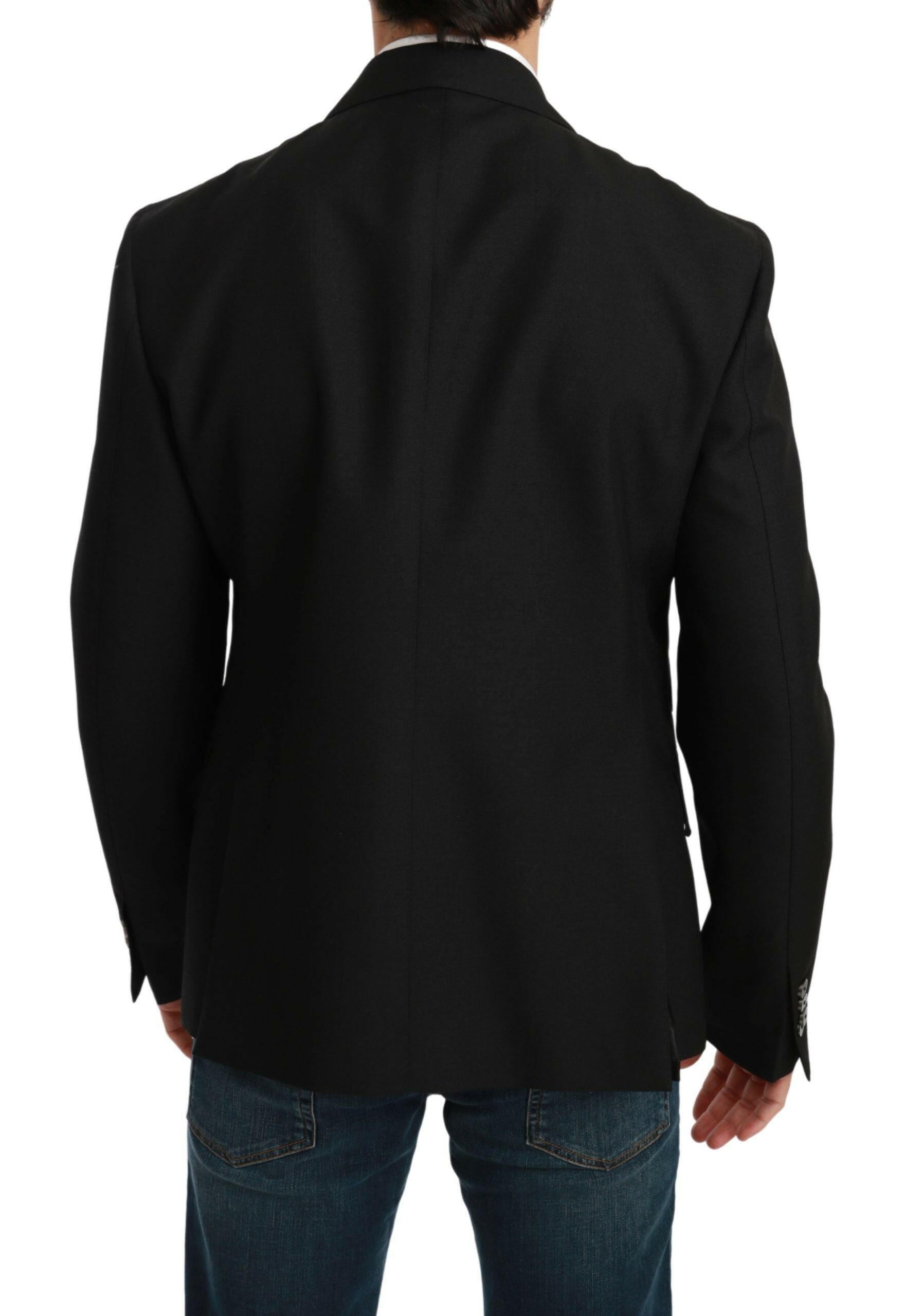 Dolce & Gabbana Black Slim Fit Jacket Coat Wool Blazer -   -  Dolce & Gabbana.