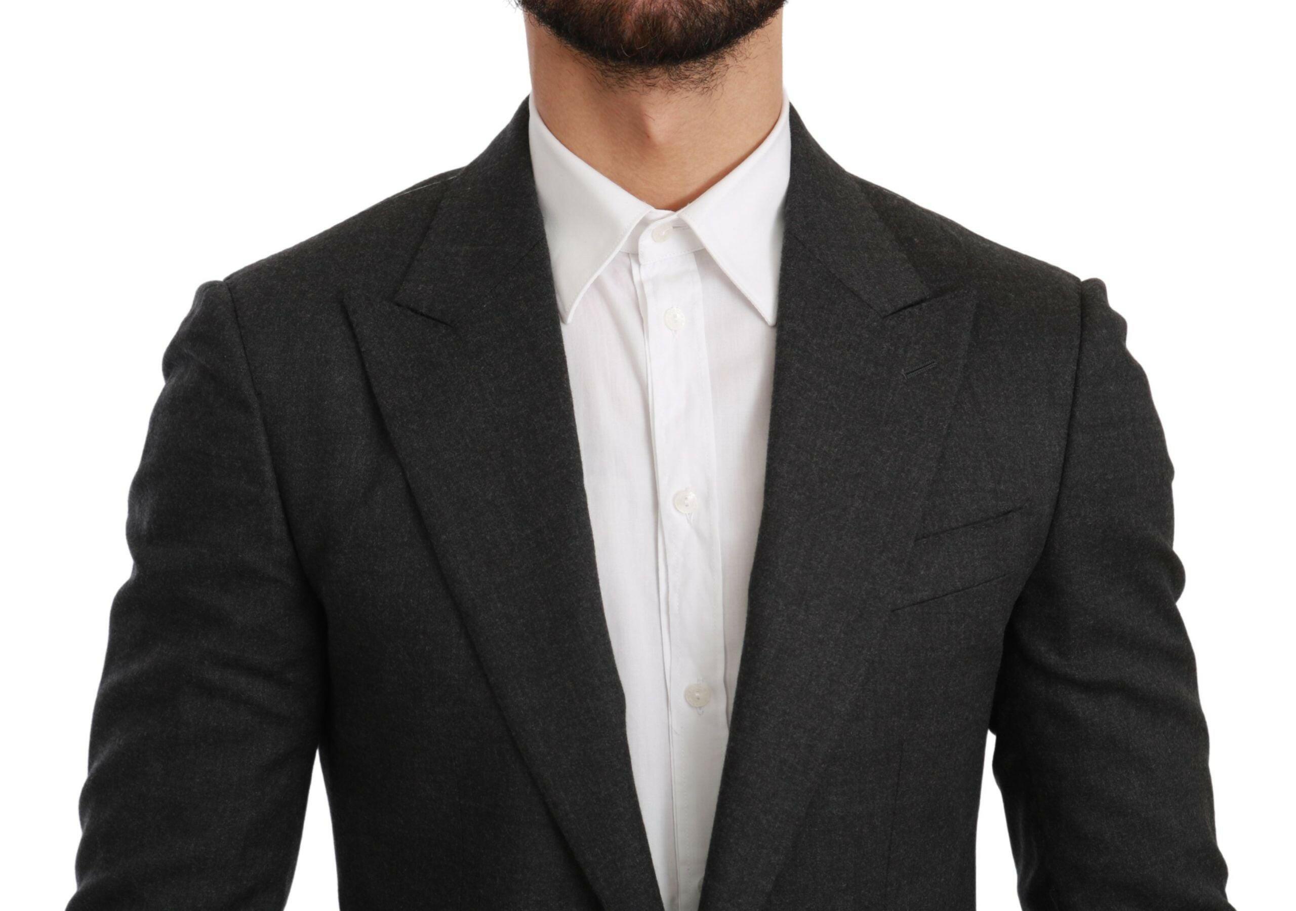 Dolce & Gabbana Gray NAPOLI Slim Fit Jacket Wool Blazer -   -  Dolce & Gabbana.