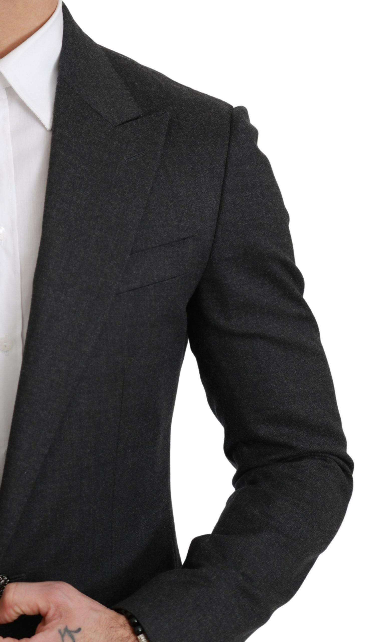 Dolce & Gabbana Gray NAPOLI Slim Fit Jacket Wool Blazer -   -  Dolce & Gabbana.
