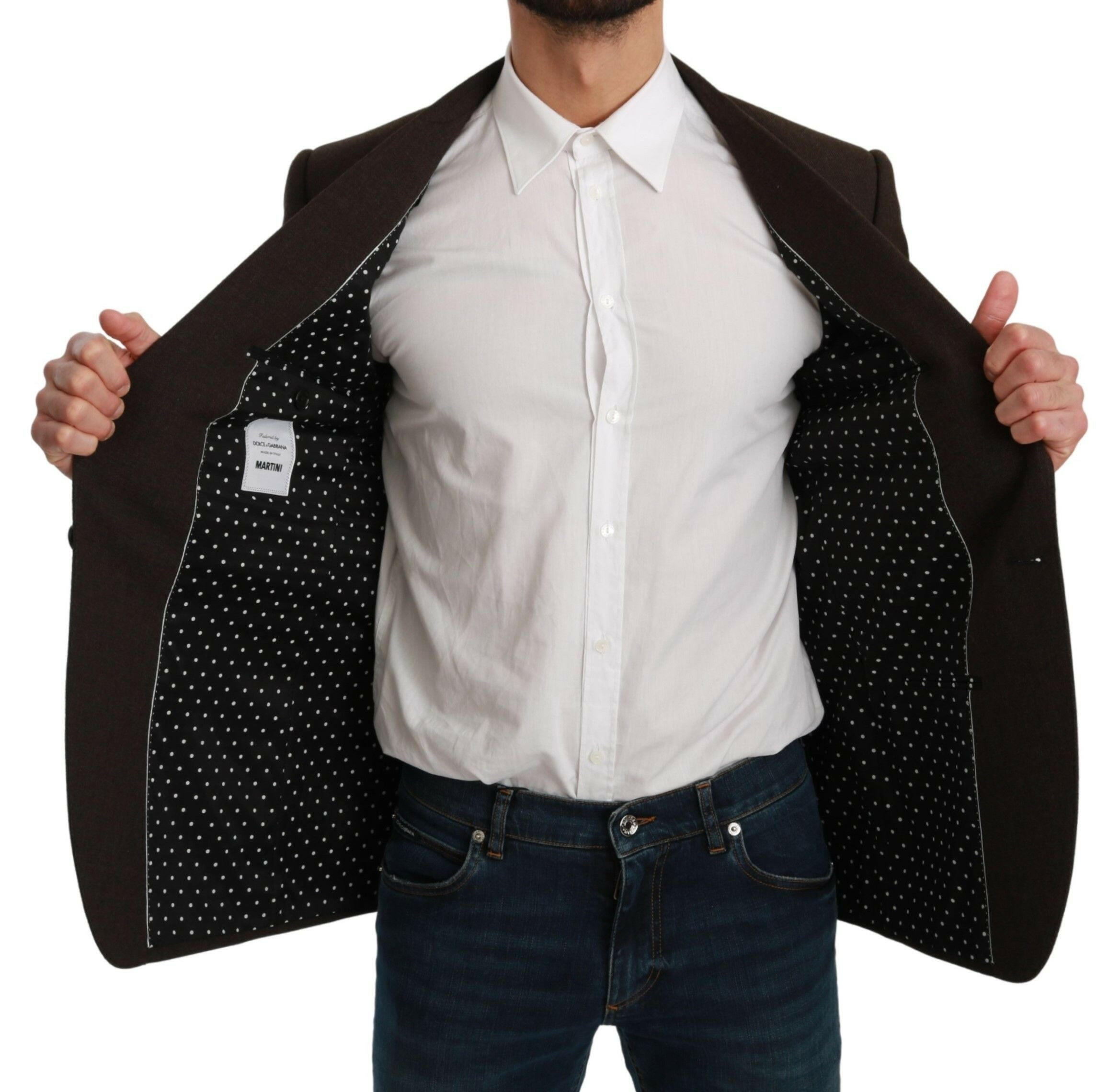 Dolce & Gabbana Brown Slim Fit Coat Jacket MARTINI Blazer -   -  Dolce & Gabbana.
