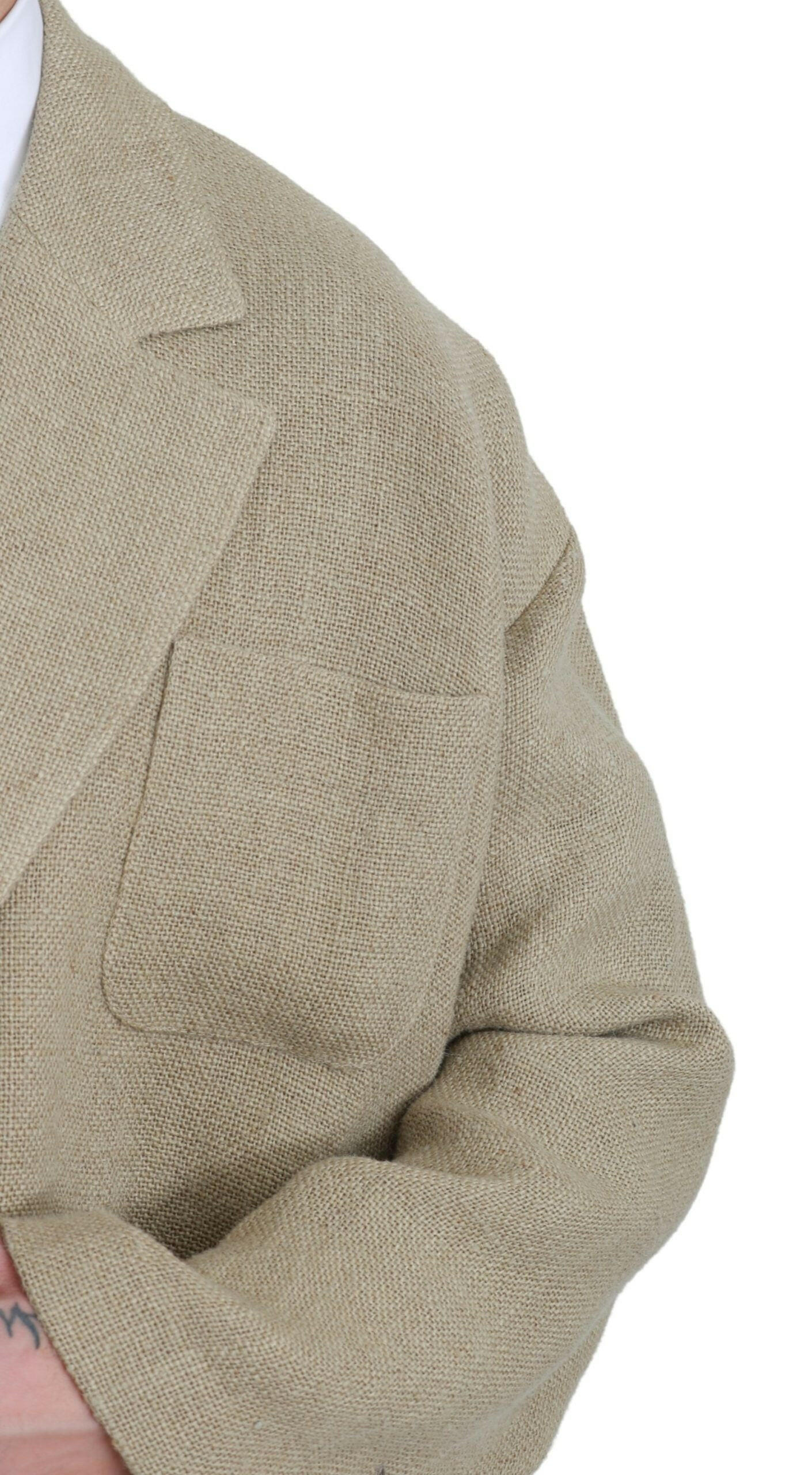 Dolce & Gabbana Beige Jacket Coat 100% Jute Blazer Coat -   -  Dolce & Gabbana.