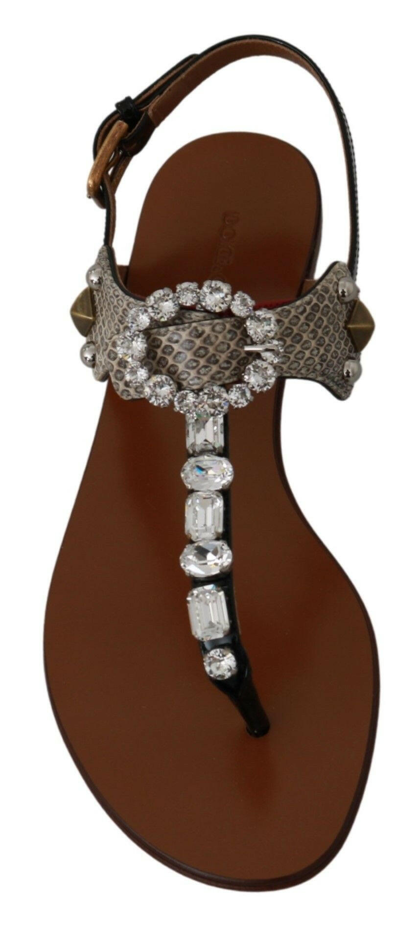 Dolce & Gabbana Leather Ayers Crystal Sandals Flip Flops Shoes -   -  Dolce & Gabbana.