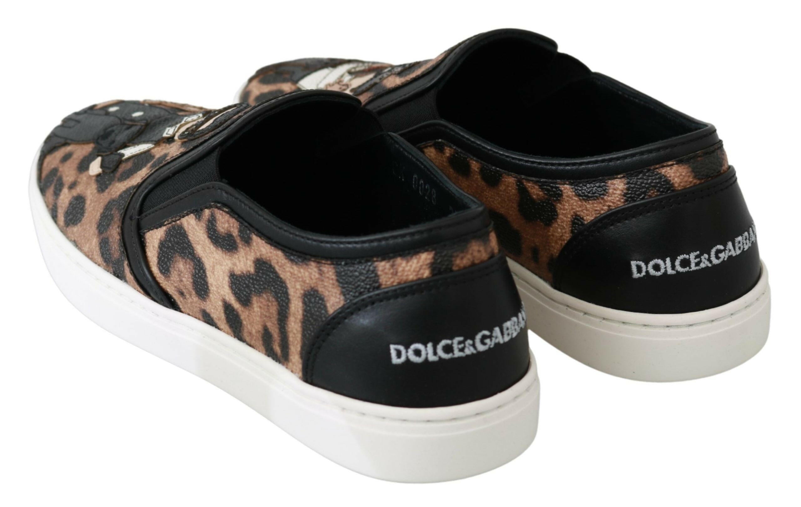 Dolce & Gabbana Leather Leopard #dgfamily Loafers Shoes -   -  Dolce & Gabbana.
