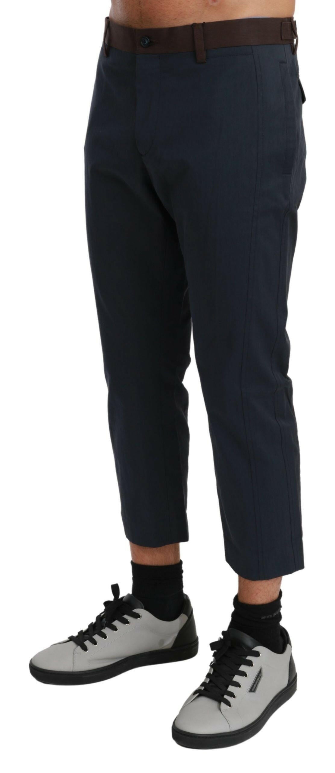 Dolce & Gabbana Brown Stripes Cropped Trousers Pants -   -  Dolce & Gabbana.
