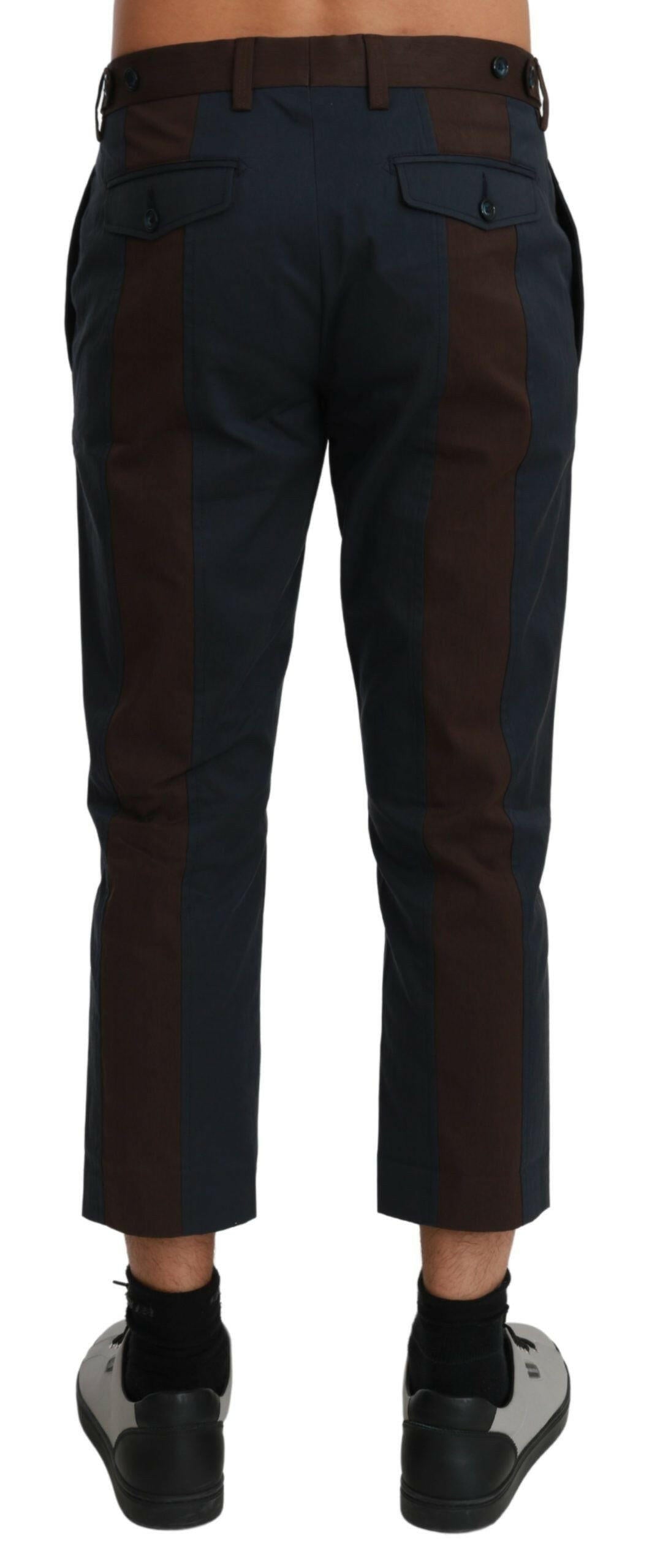 Dolce & Gabbana Brown Stripes Cropped Trousers Pants -   -  Dolce & Gabbana.