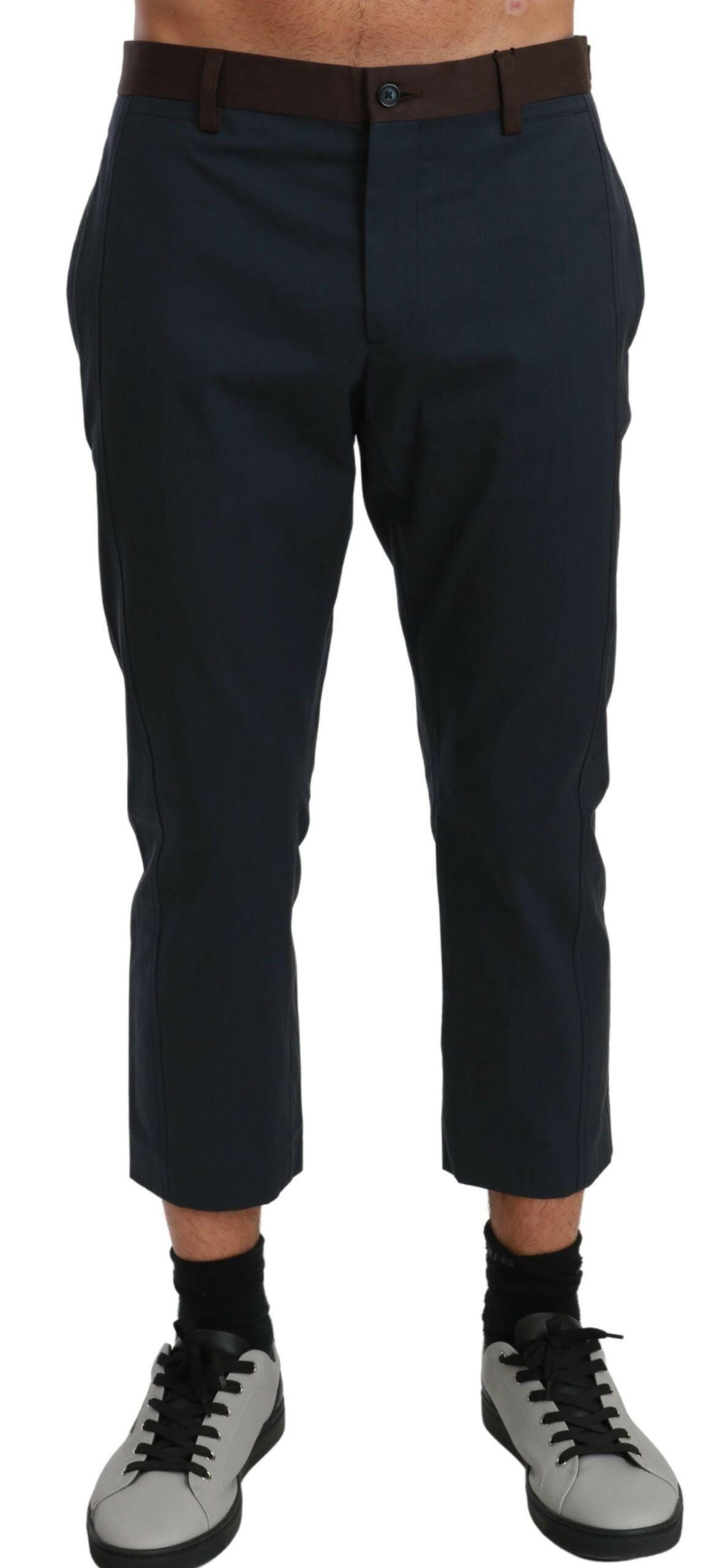 Dolce & Gabbana Brown Stripes Cropped Trousers Pants -   -  Dolce & Gabbana.