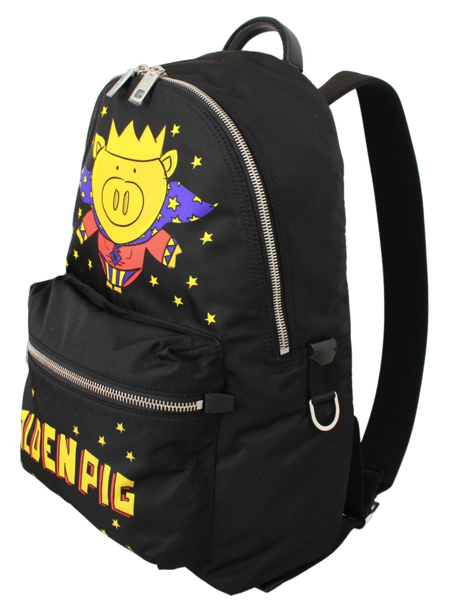 Dolce & Gabbana Black Golden Pig of the Year School Backpack -   -  Dolce & Gabbana.