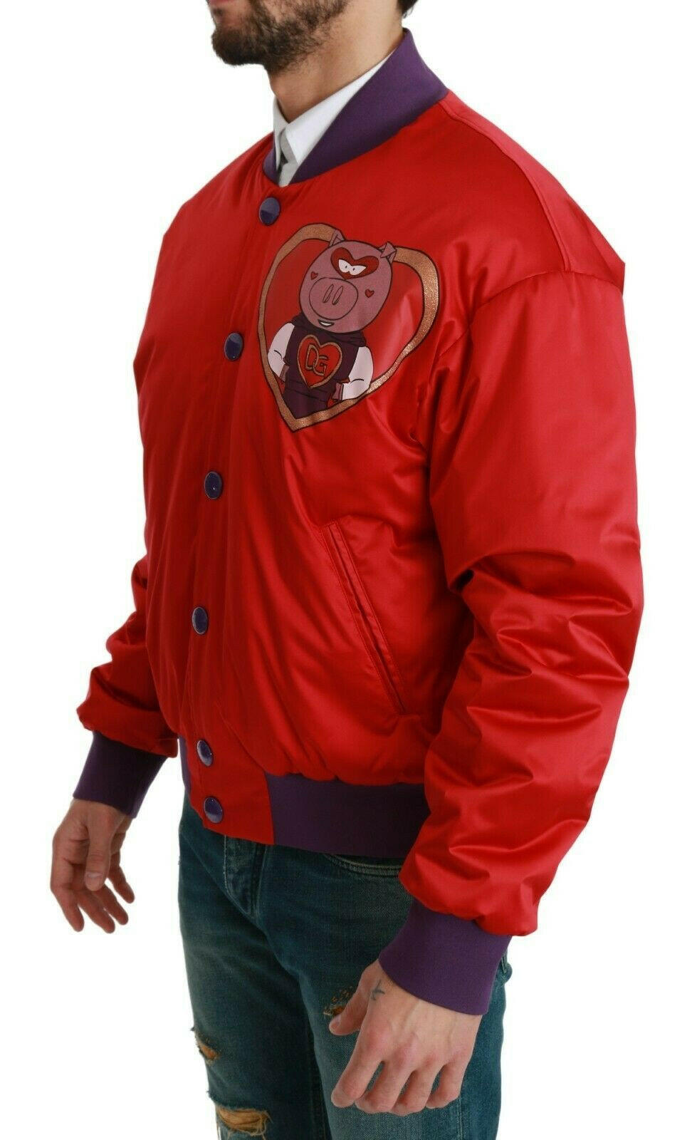 Dolce & Gabbana Red YEAR OF THE PIG Bomber Jacket -   -  Dolce & Gabbana.