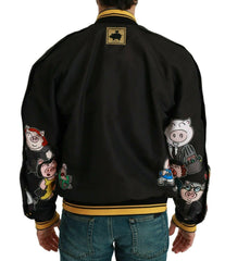 Dolce & Gabbana Black YEAR OF THE PIG Bomber Jacket -   -  Dolce & Gabbana.