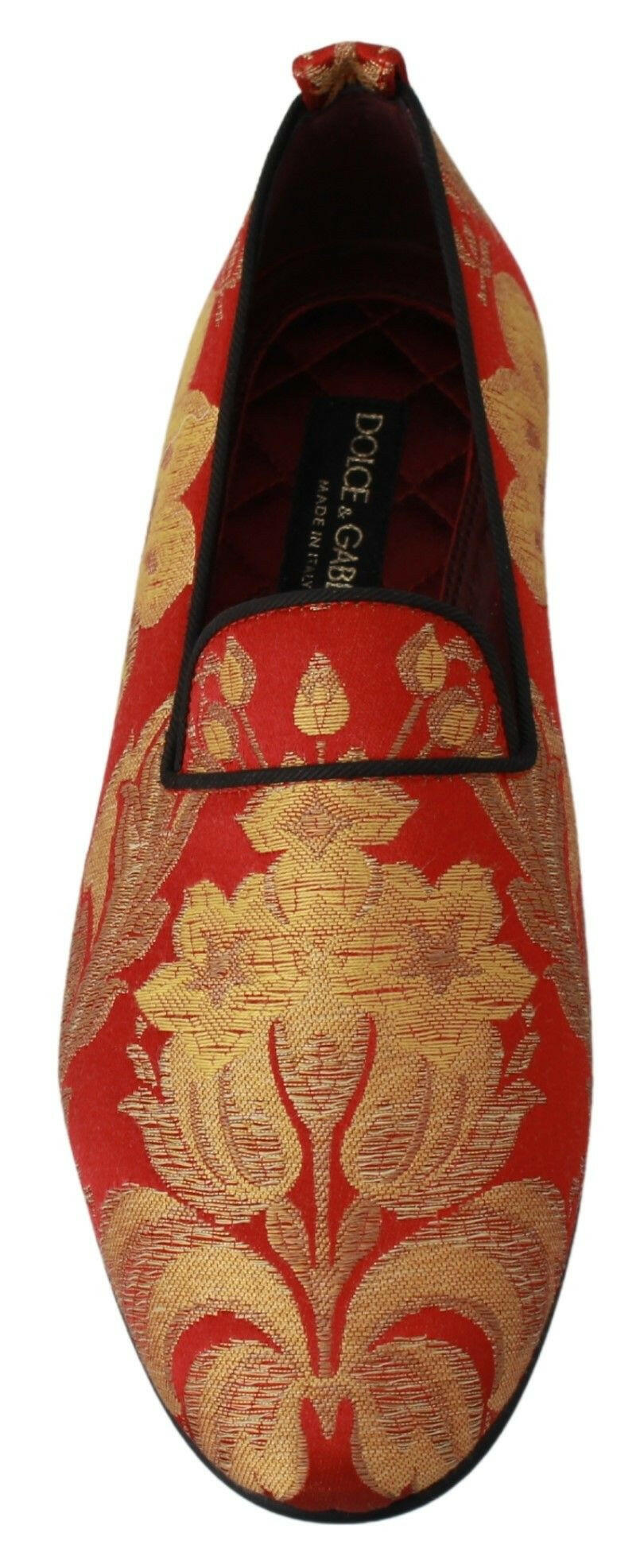 Dolce & Gabbana Red Gold Brocade Slippers Loafers Shoes -   -  Dolce & Gabbana.