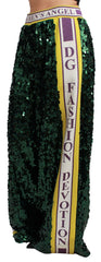 Dolce & Gabbana Green Sequin Trousers Queens Angel Pants -   -  Dolce & Gabbana.