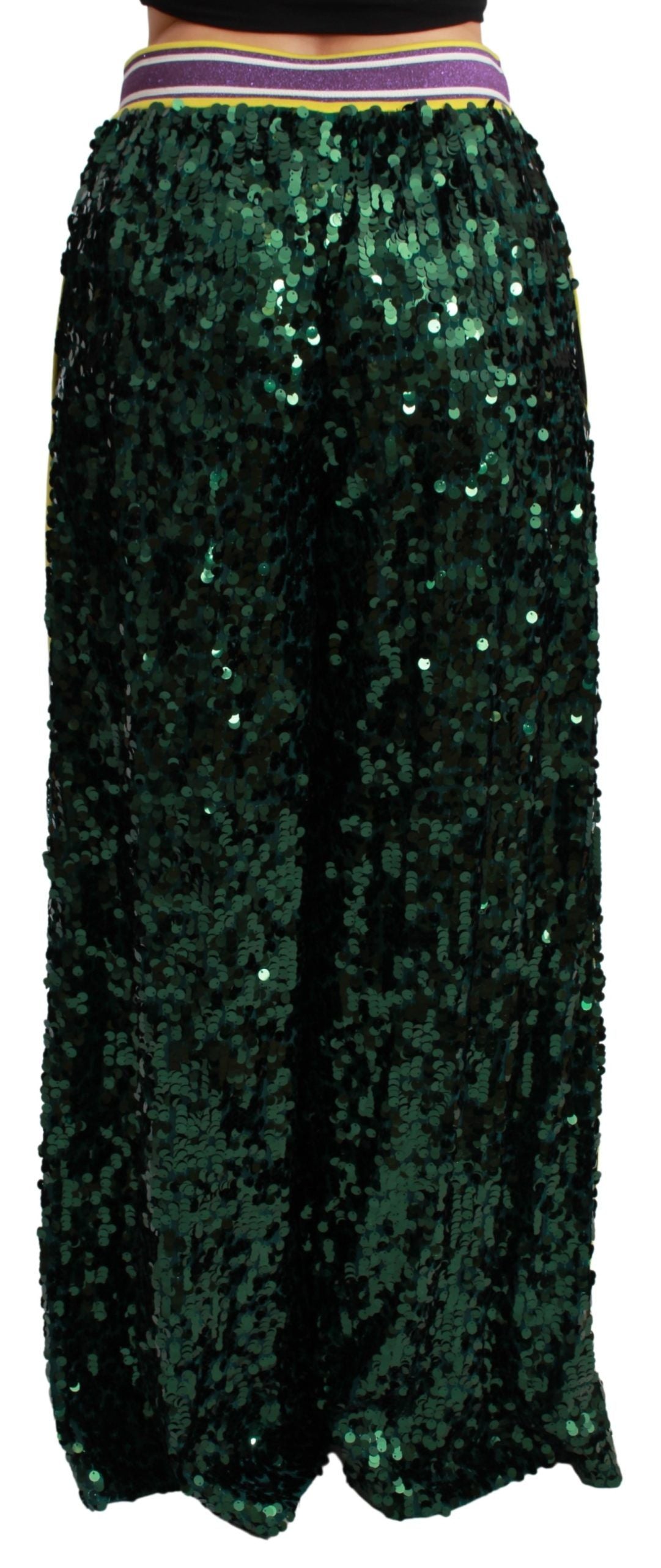 Dolce & Gabbana Green Sequin Trousers Queens Angel Pants -   -  Dolce & Gabbana.
