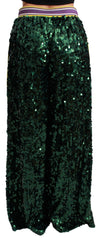 Dolce & Gabbana Green Sequin Trousers Queens Angel Pants -   -  Dolce & Gabbana.
