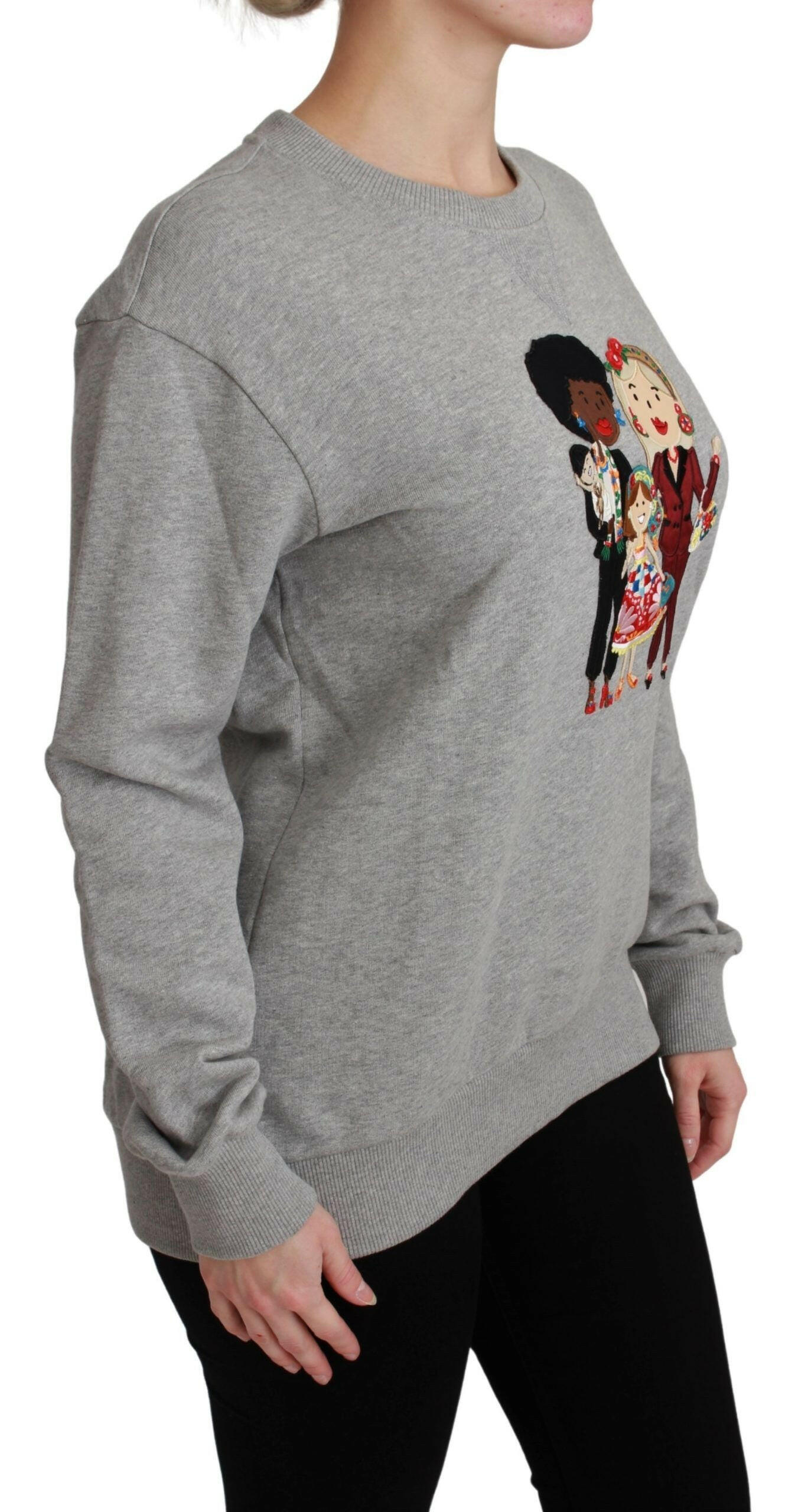 Dolce & Gabbana Gray #dgfamily Cotton Pullover Sweater -   -  Dolce & Gabbana.