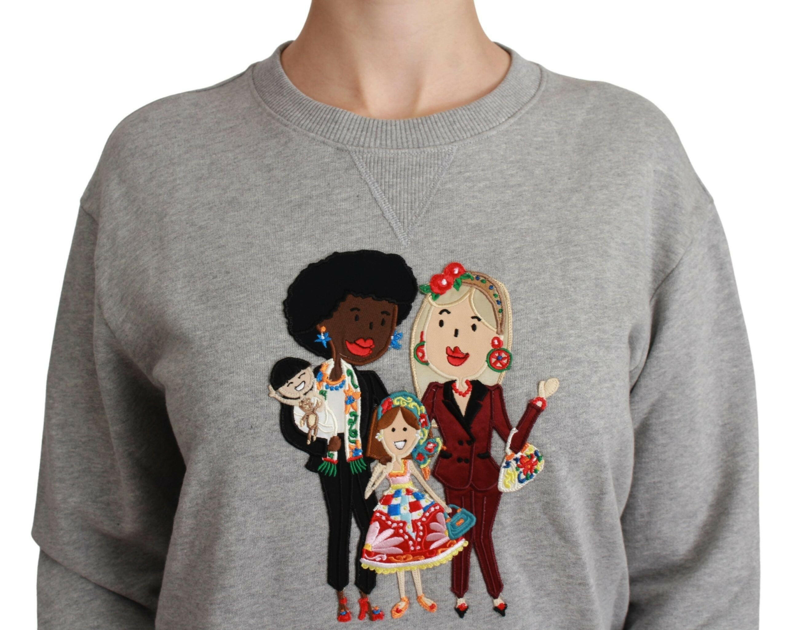 Dolce & Gabbana Gray #dgfamily Cotton Pullover Sweater -   -  Dolce & Gabbana.