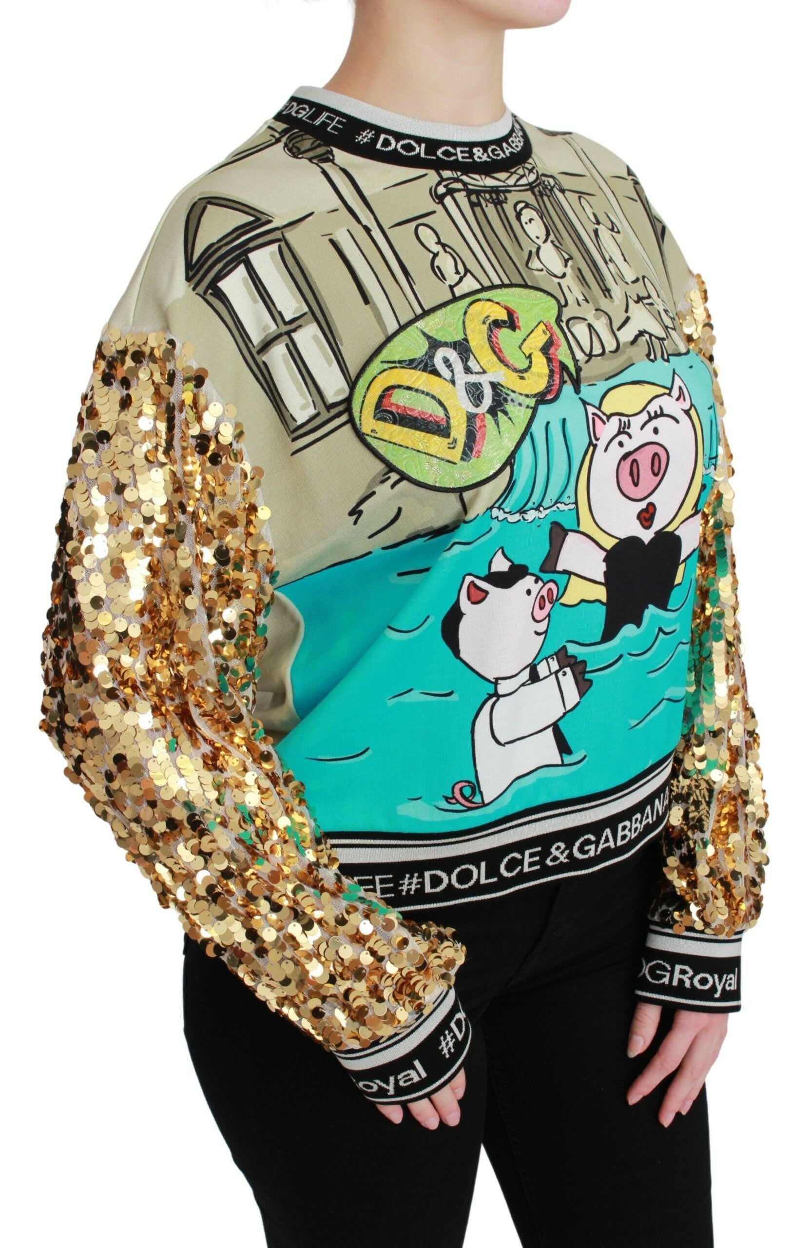 Dolce & Gabbana Year of the Pig Sequined Top  Sweater -   -  Dolce & Gabbana.
