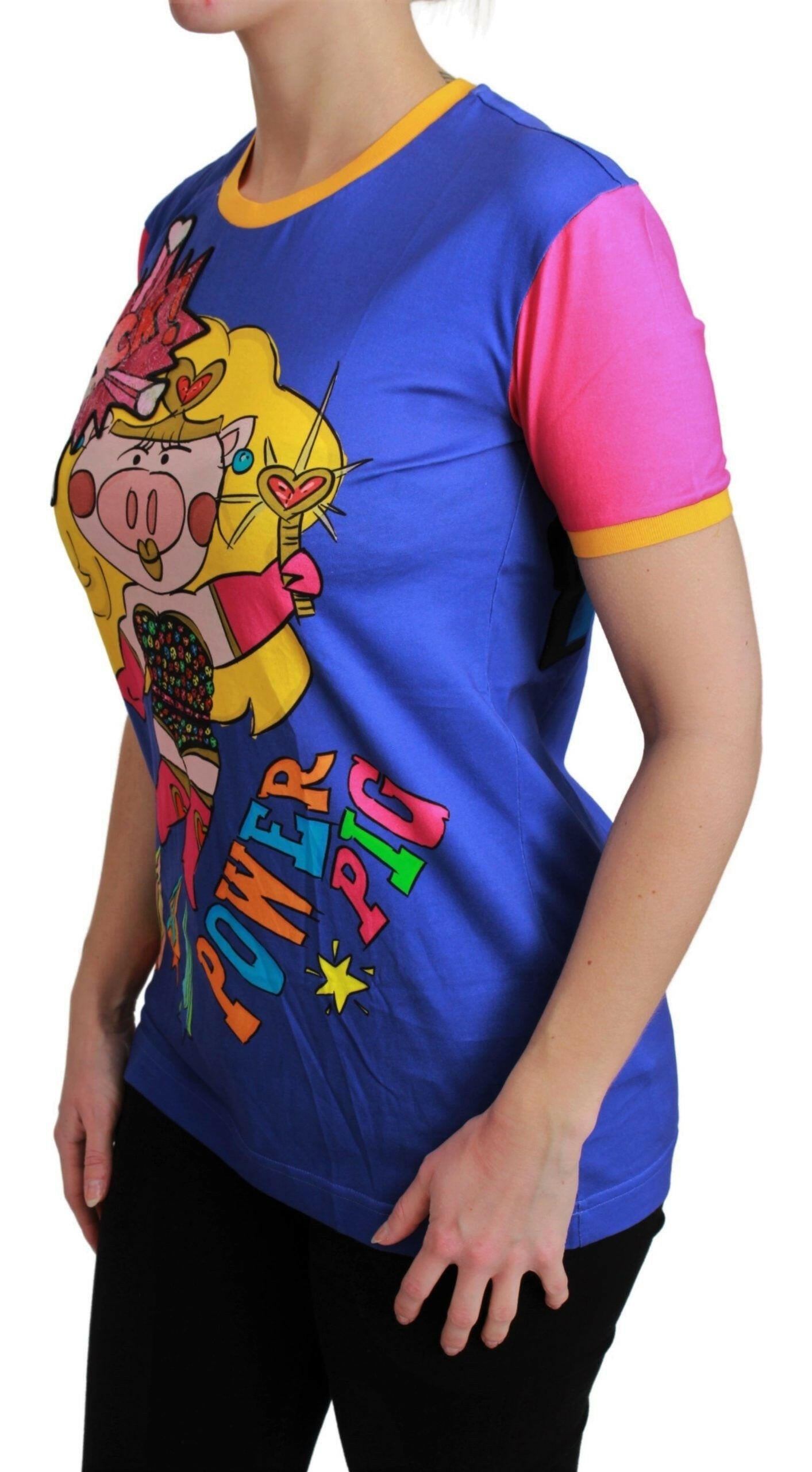 Dolce & Gabbana Purple PIG SUPERGIRL Top Cotton T-shirt -   -  Dolce & Gabbana.