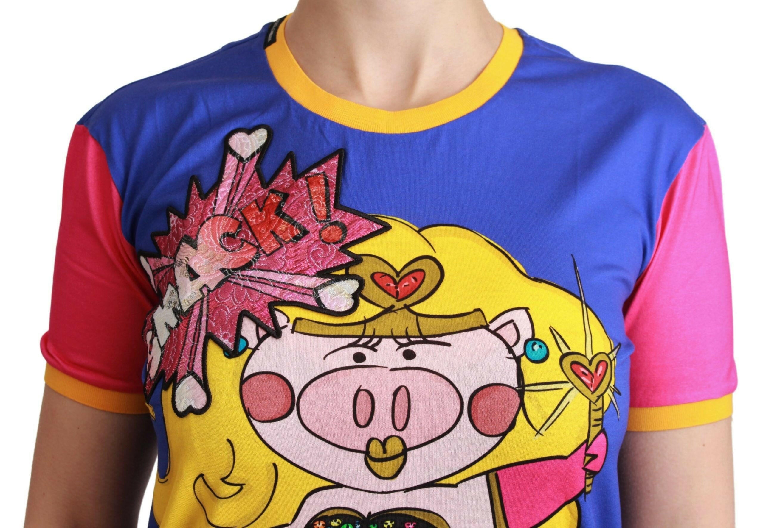 Dolce & Gabbana Purple PIG SUPERGIRL Top Cotton T-shirt -   -  Dolce & Gabbana.