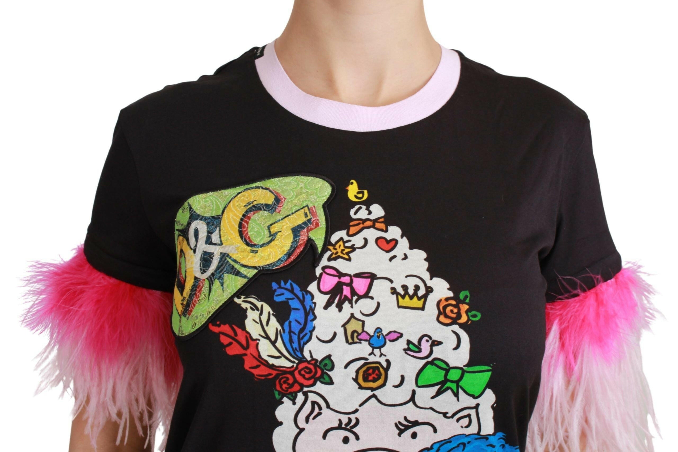 Dolce & Gabbana Black YEAR OF THE PIG Top Cotton  T-shirt -   -  Dolce & Gabbana.