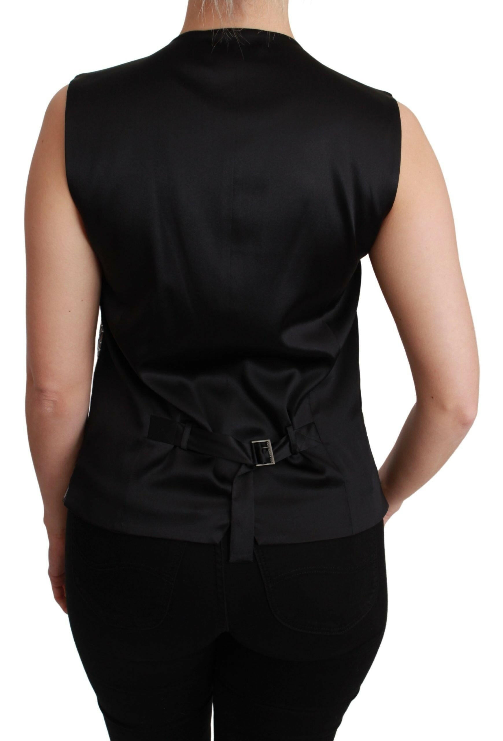 Dolce & Gabbana Silver Brocade Sleeveless Metallic Top -   -  Dolce & Gabbana.