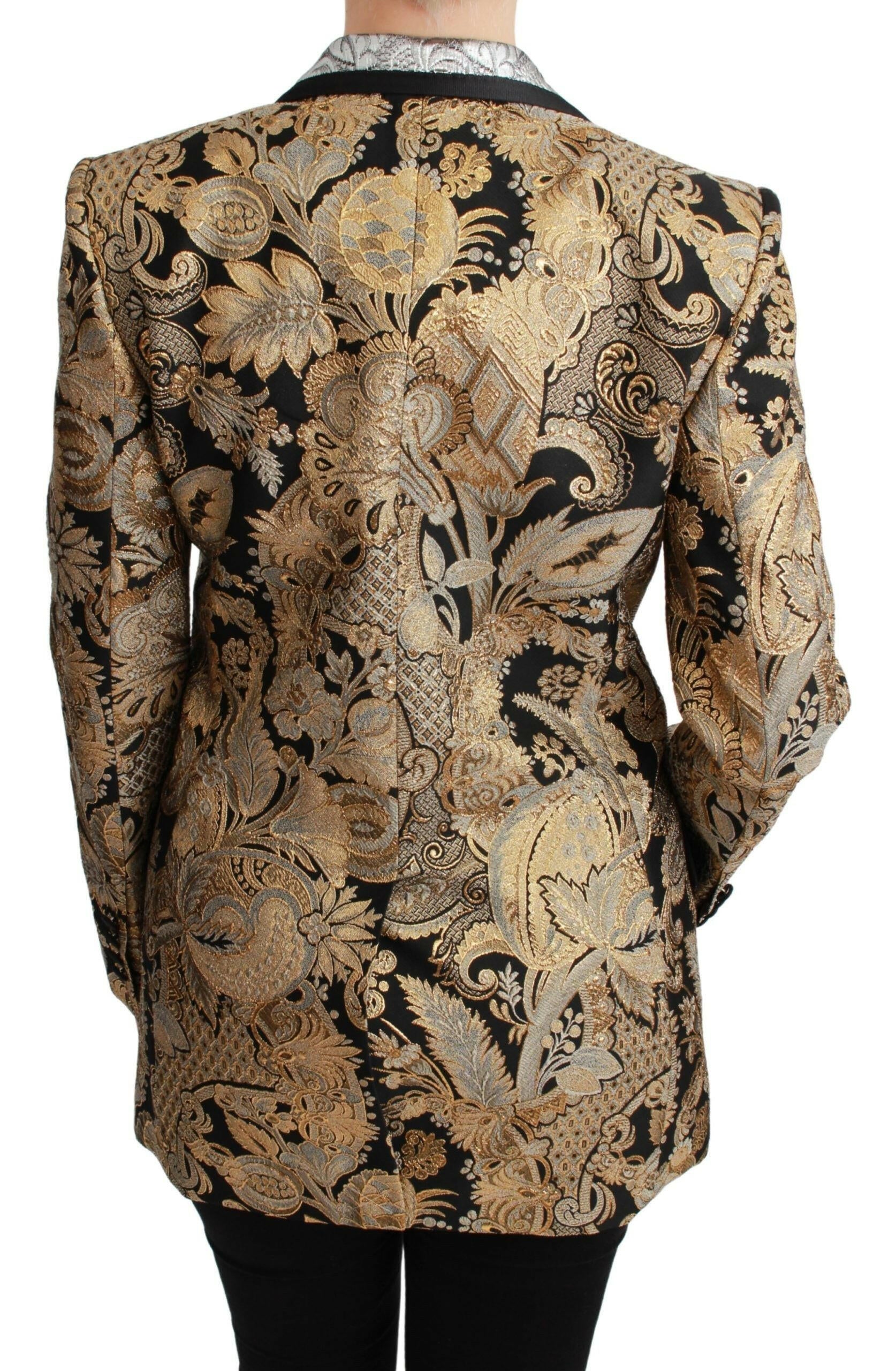 Dolce & Gabbana Black Gold Jacquard Blazer Jacket -   -  Dolce & Gabbana.