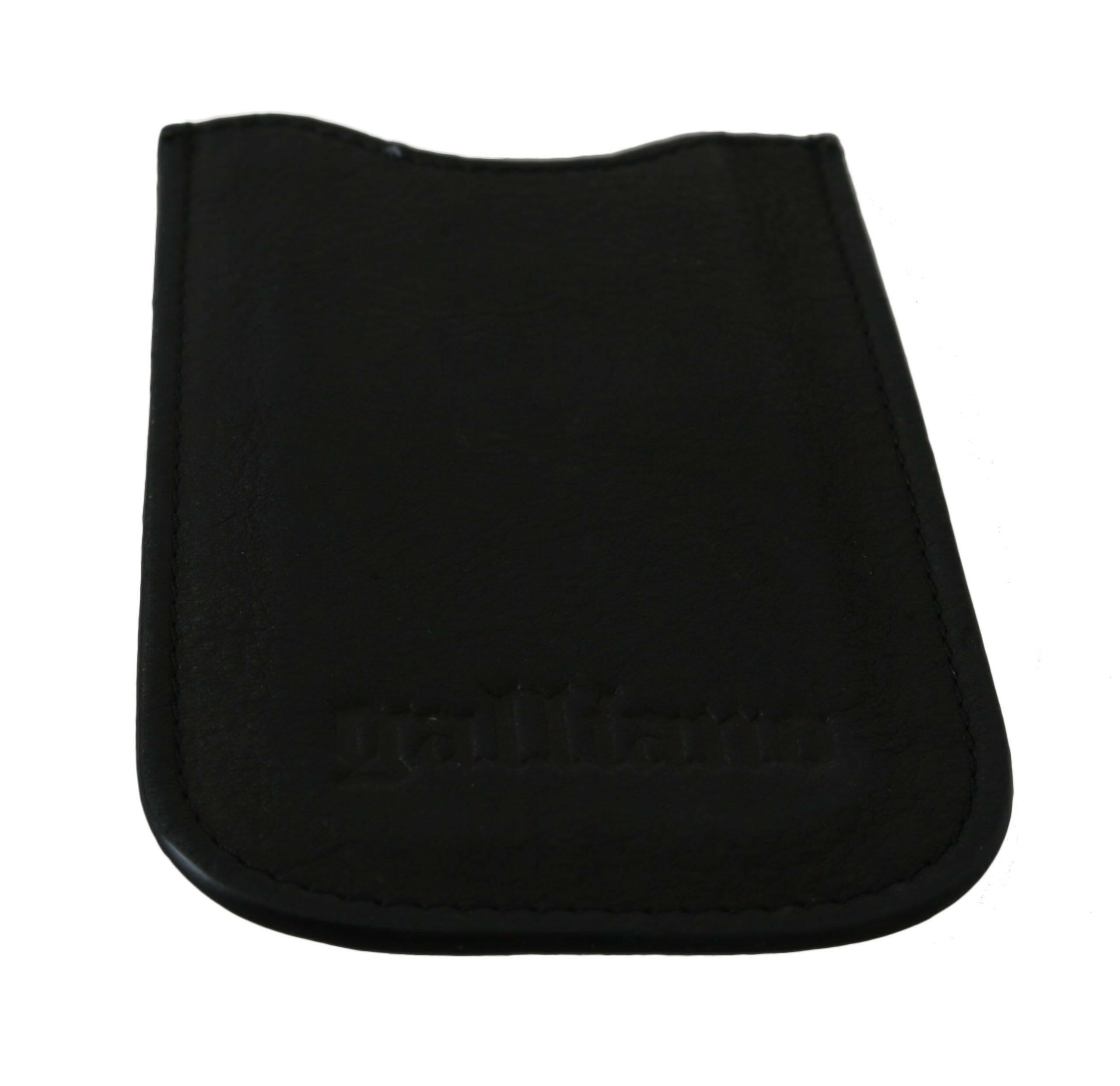 John Galliano Black Leather Multifunctional Men ID Bill Card Holder Wallet -  Leather Wallet for Men -  John Galliano.