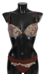 PINK MEMORIES Brown Lace Beachwear Two Piece Bikini Swimsuit -   -  PINK MEMORIES.