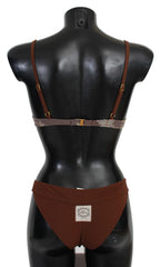 PINK MEMORIES Brown Lace Beachwear Two Piece Bikini Swimsuit -   -  PINK MEMORIES.
