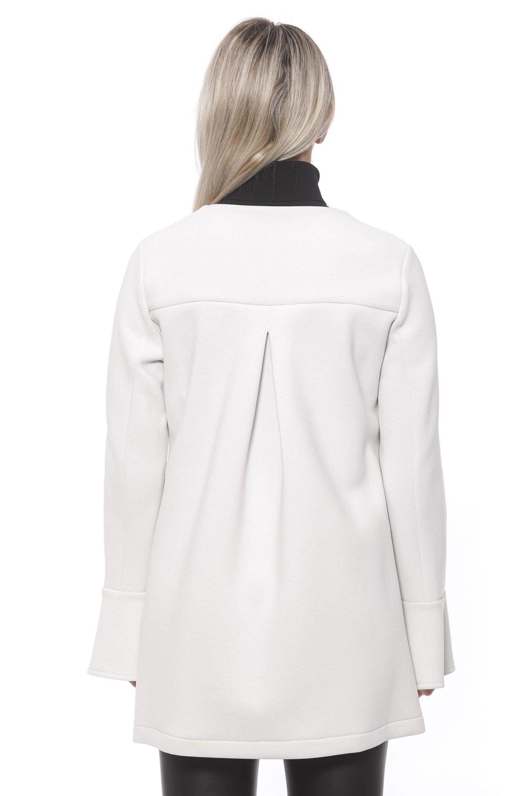 19V69 Italia Elegant White Neoprene Woman Coat -   -  19V69 Italia.
