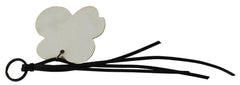 Costume National White Leather Butterfly Logo Keyring C'N'C Keychain -  Men´s Keychains -  Costume National.