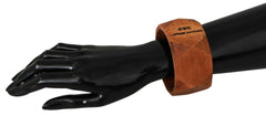 Costume National Brown Wooden Branded Bracelet -   -  Costume National.