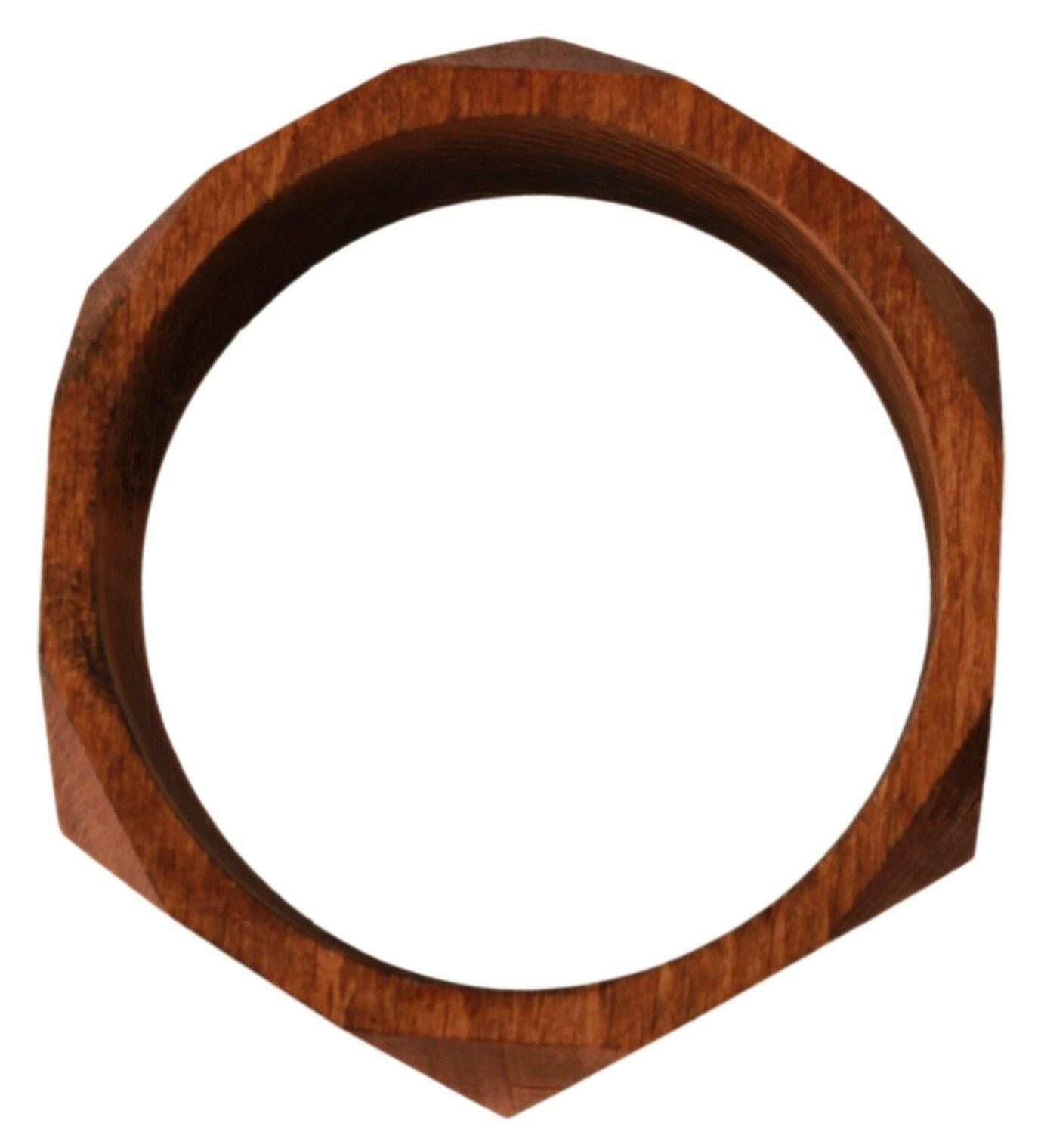 Costume National Brown Wooden Branded Bracelet -   -  Costume National.