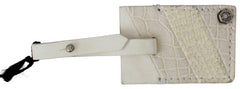 GF Ferre Beige Luggage Tag Branded Leather Patterned Keychain -  Men´s Keychains -  GF Ferre.