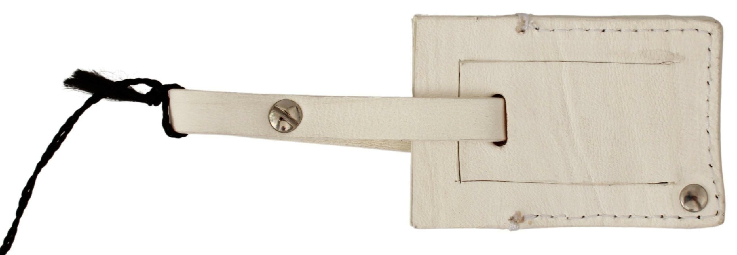 GF Ferre Beige Luggage Tag Branded Leather Patterned Keychain -  Men´s Keychains -  GF Ferre.
