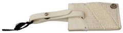 GF Ferre Beige Luggage Tag Branded Leather Patterned Keychain -  Men´s Keychains -  GF Ferre.