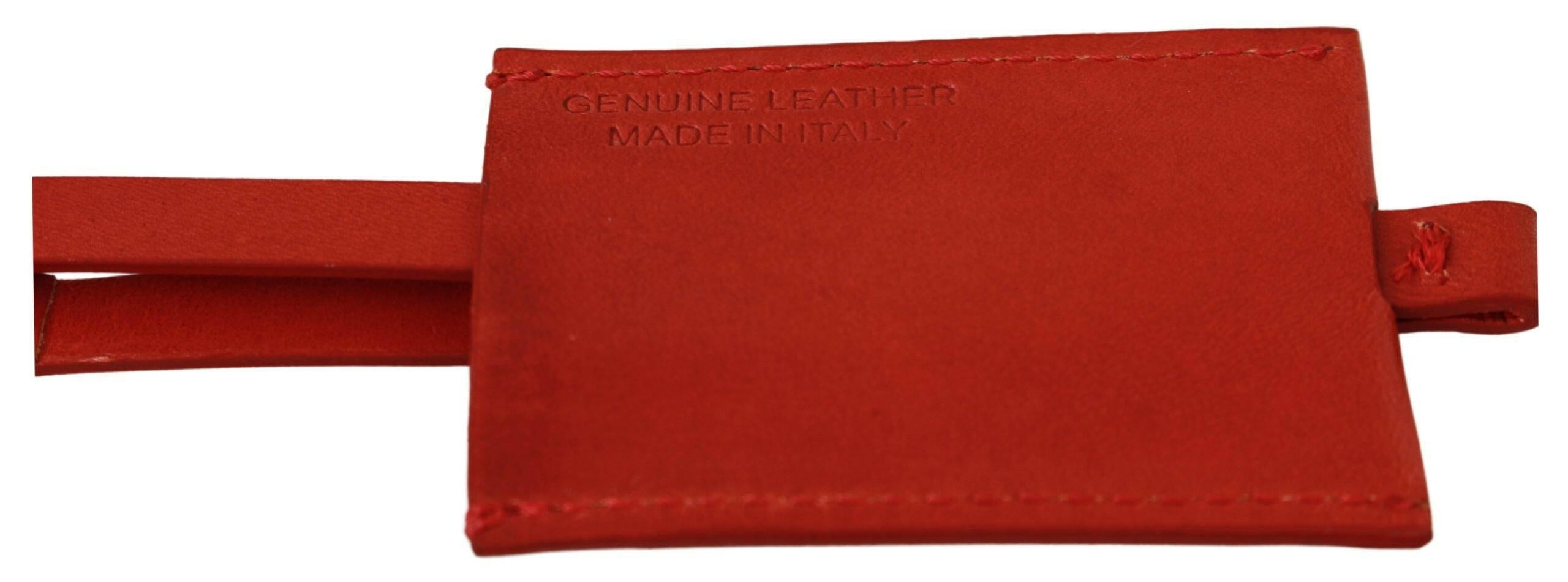 Costume National Red Leather Branded Logo Keyring Keychain -  Men´s Keychains -  Costume National.