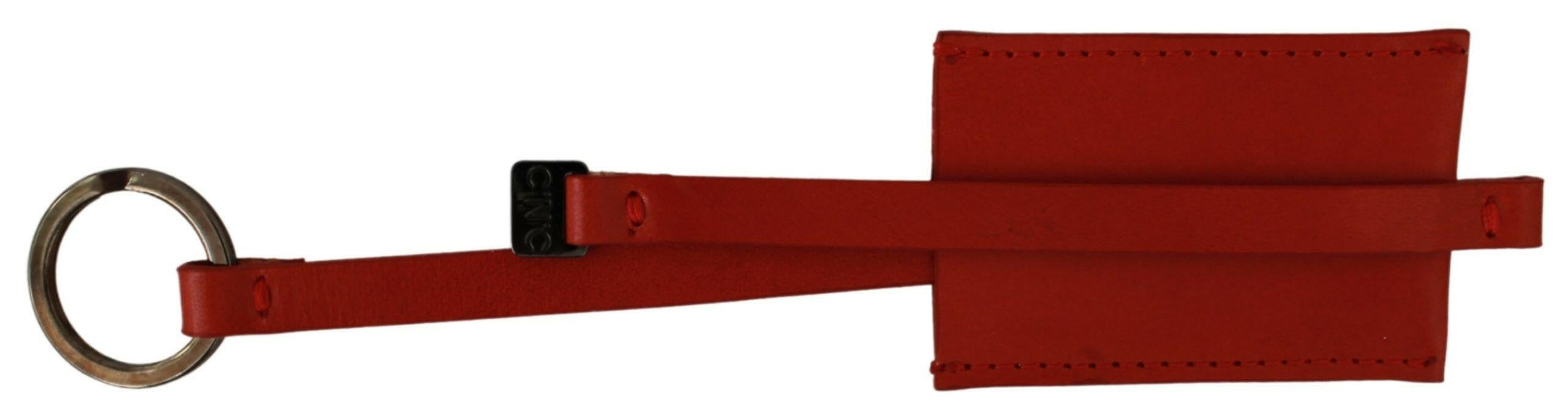 Costume National Red Leather Branded Logo Keyring Keychain -  Men´s Keychains -  Costume National.