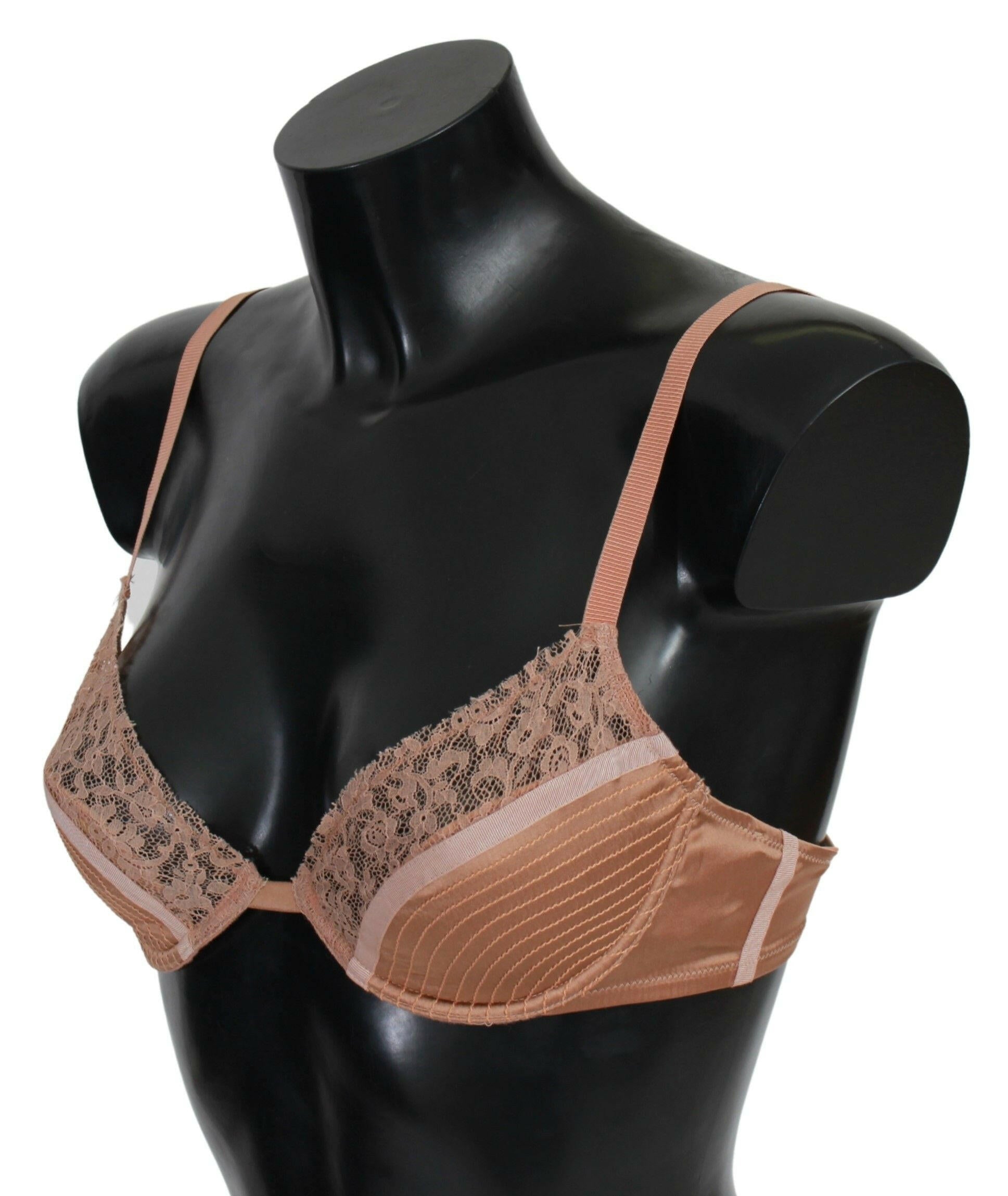 Ermanno Scervino Nude Lace Push Up Silk Underwear -   -  Ermanno Scervino.