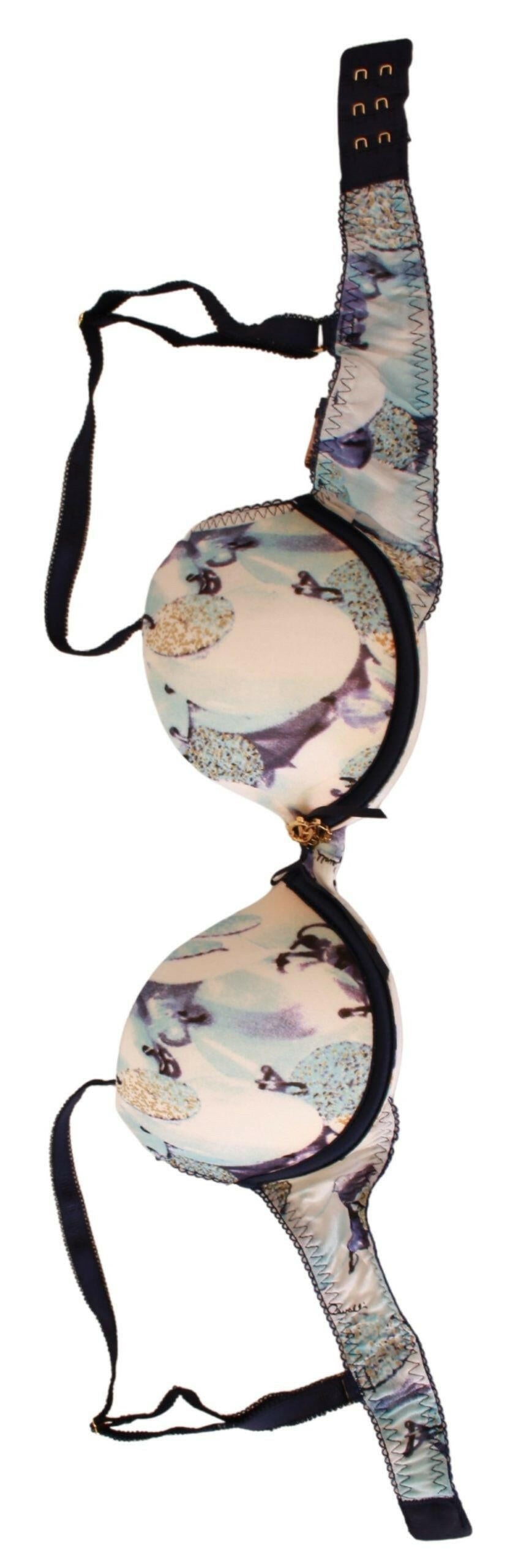 Roberto Cavalli Blue Printed Nylon Reggiseno Bra Underwear -   -  Roberto Cavalli.