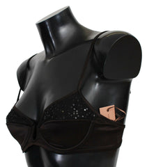 Ermanno Scervino Brown Sequined Balconcino Bra Underwear -   -  Ermanno Scervino.